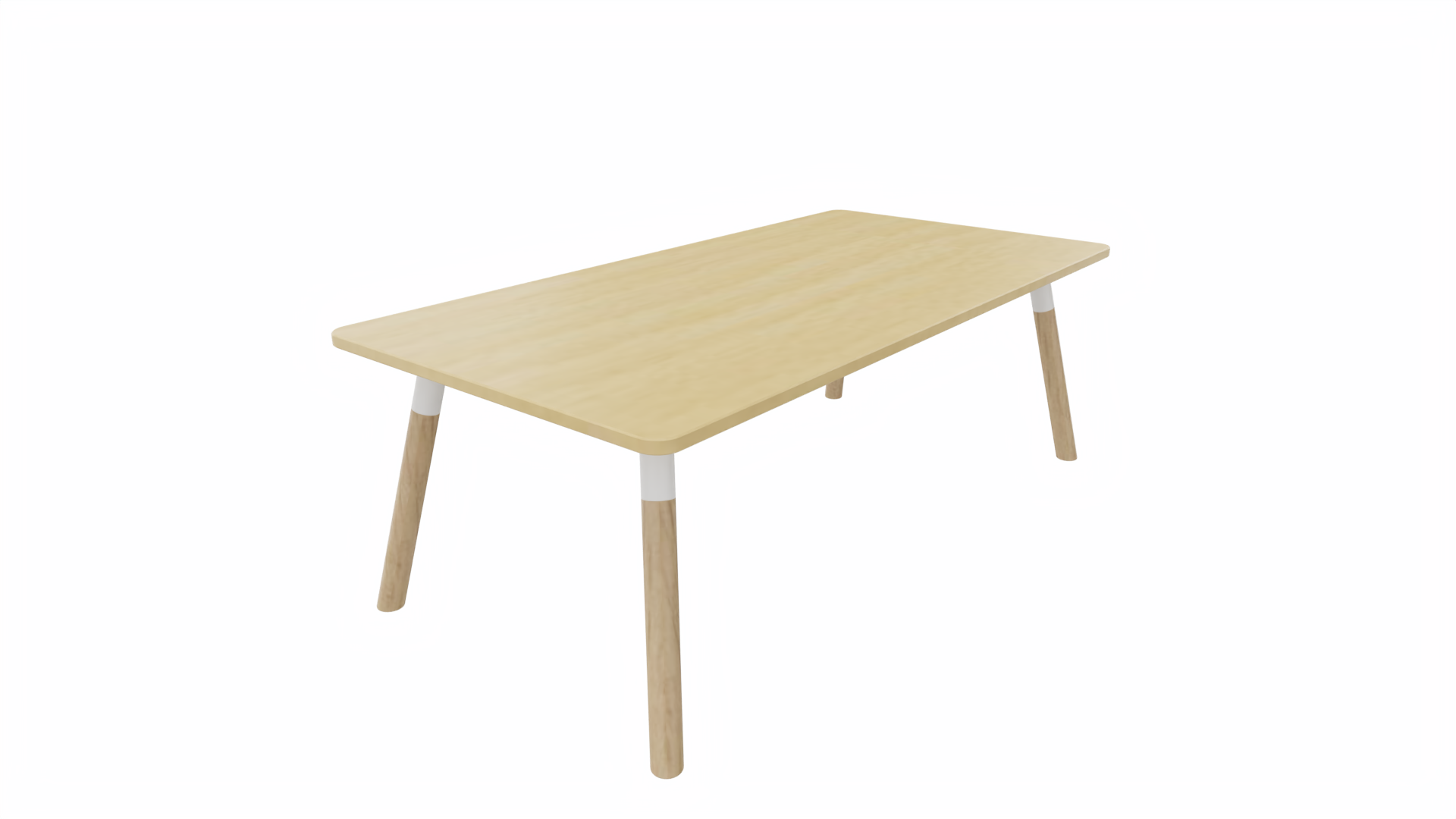 Bijzettafel vierkant/recht 8211 - 120 x 60 cm. - Wit - Beuken - Beuken naturel afbeelding