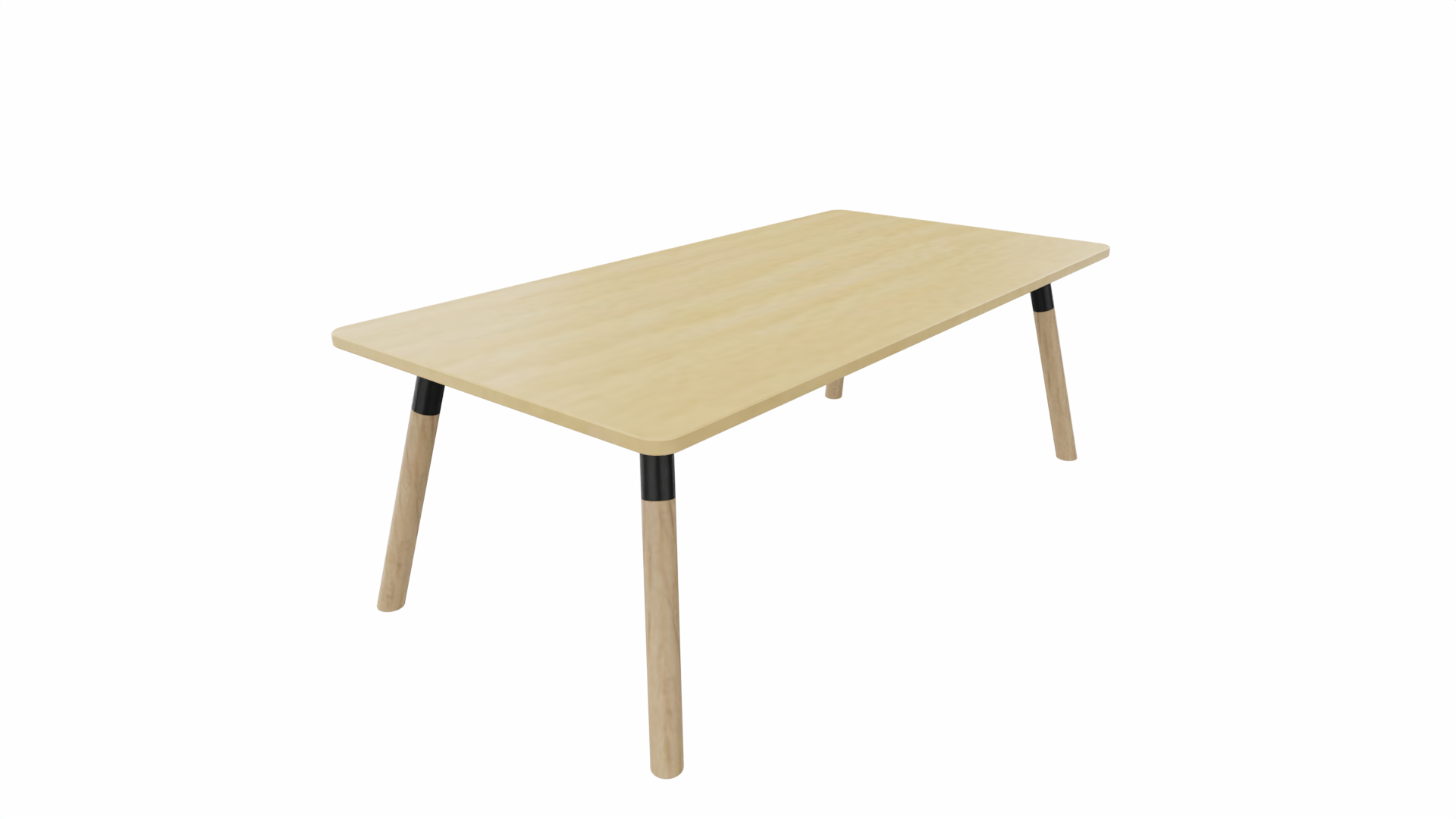 Bijzettafel vierkant/recht 8211 - 120 x 60 cm. - Zwart - Beuken - Beuken naturel afbeelding