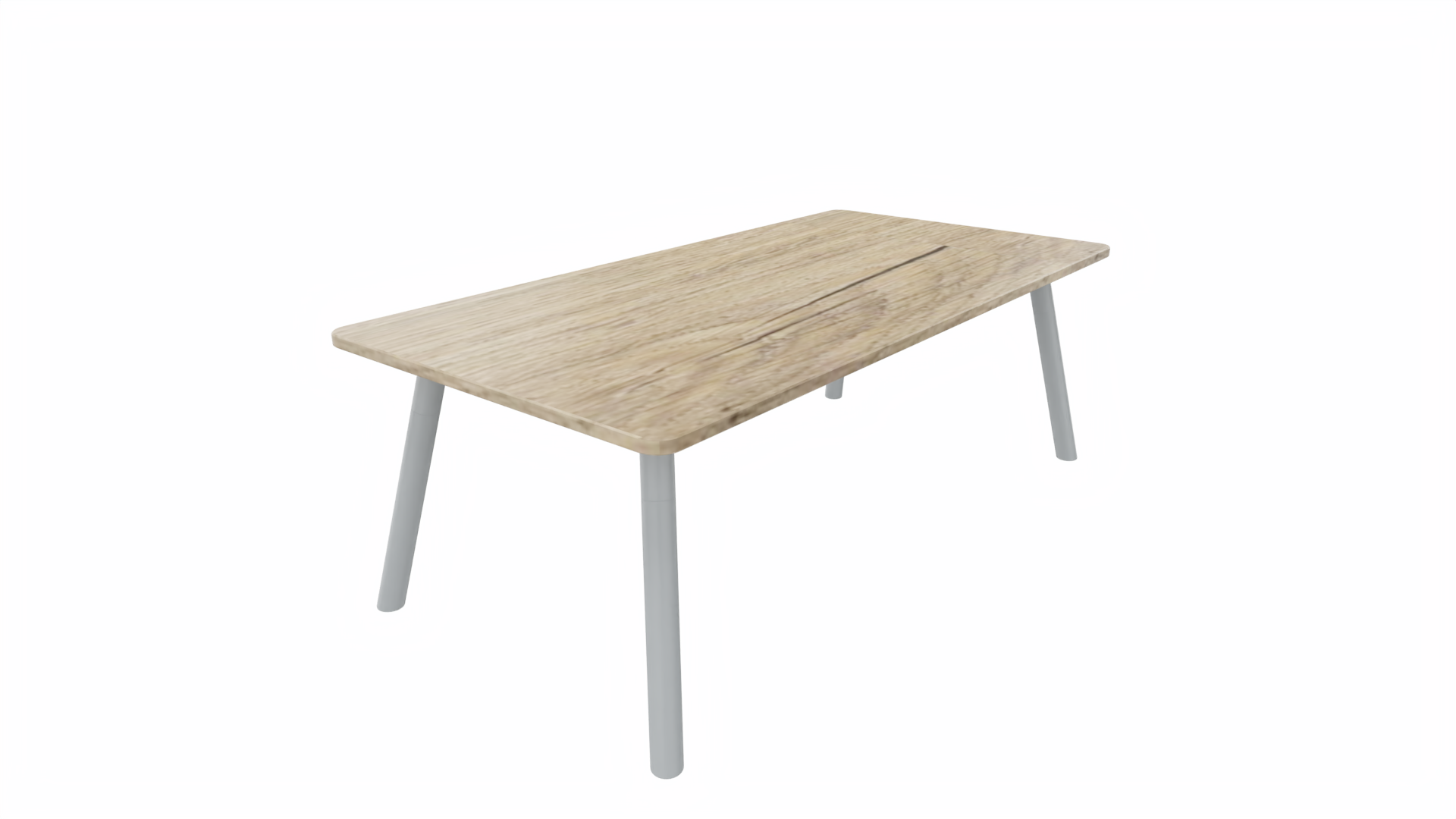 Bijzettafel vierkant/recht 8211 - 120 x 60 cm. - Alu - Eiken YT49a - Aluminium afbeelding