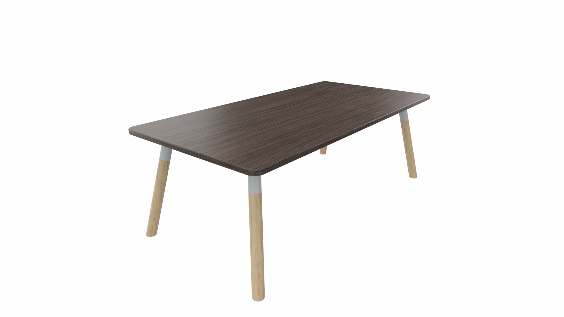 Bijzettafel vierkant/recht 8211 - 120 x 60 cm. - Alu - Eiken donker - Beuken naturel afbeelding