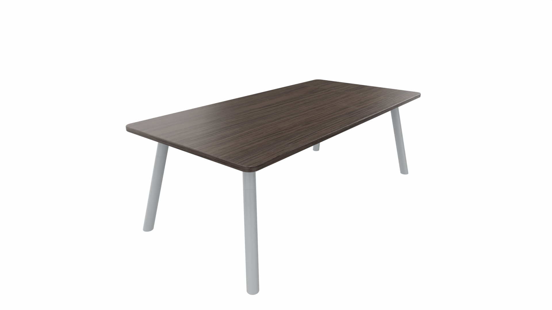 Bijzettafel vierkant/recht 8211 - 120 x 60 cm. - Alu - Eiken donker - Aluminium afbeelding