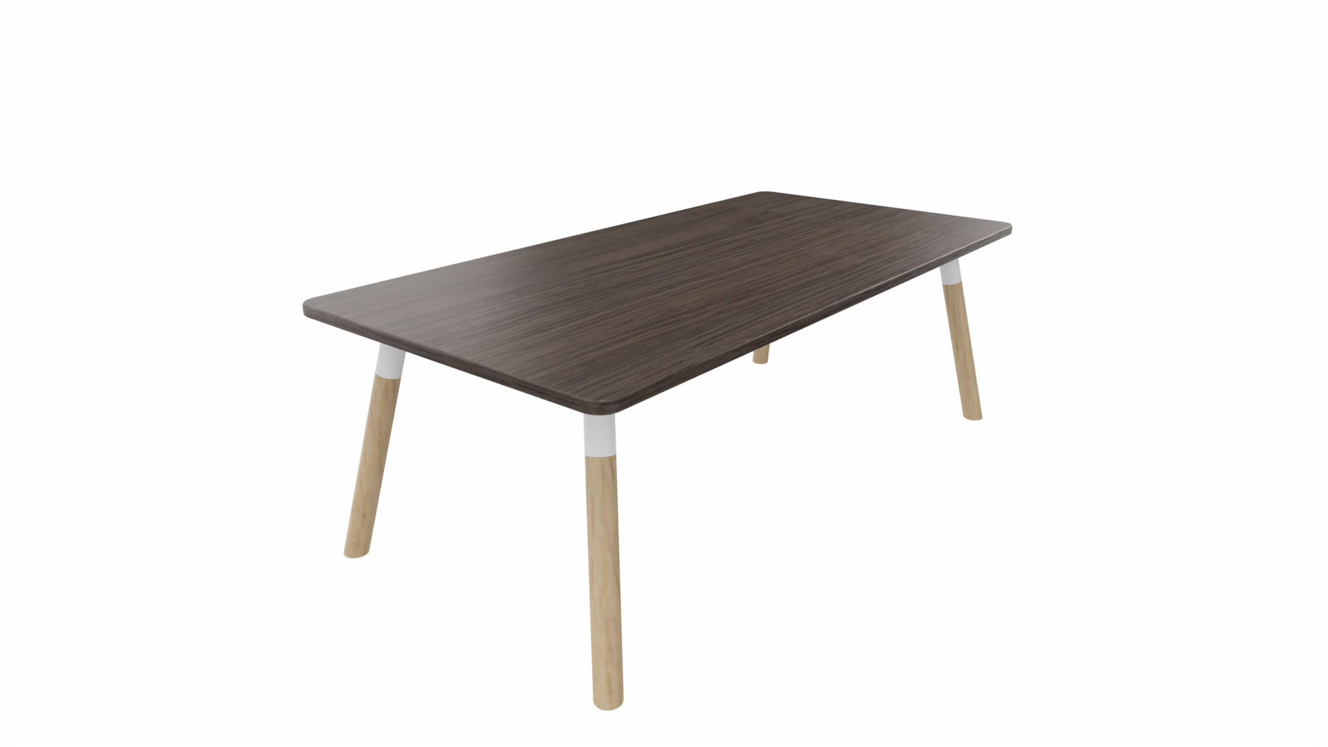 Bijzettafel vierkant/recht 8211 - 120 x 60 cm. - Wit - Eiken donker - Beuken naturel afbeelding