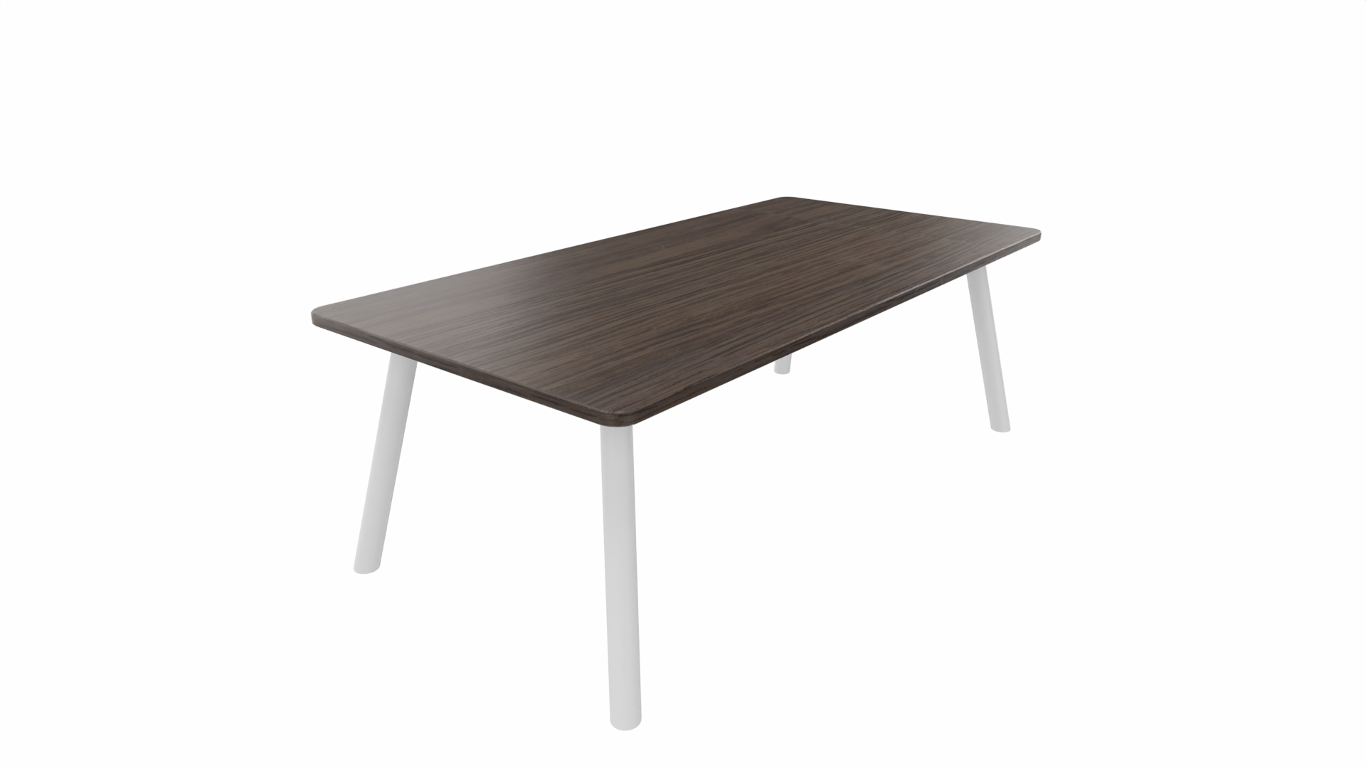 Bijzettafel vierkant/recht 8211 - 120 x 60 cm. - Wit - Eiken donker - Wit afbeelding