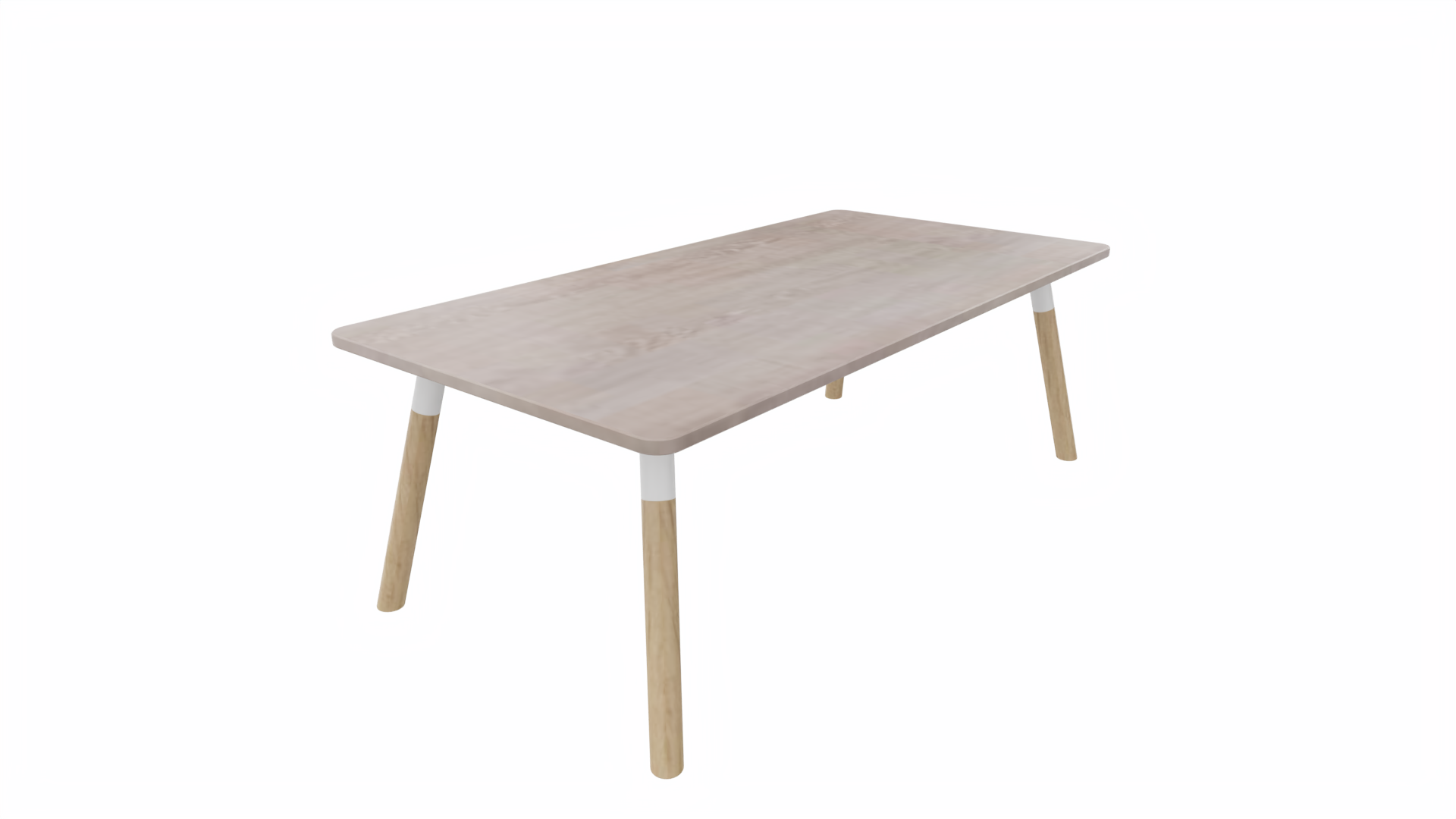 Bijzettafel vierkant/recht 8211 - 120 x 60 cm. - Wit - Eiken Robson - Beuken naturel afbeelding