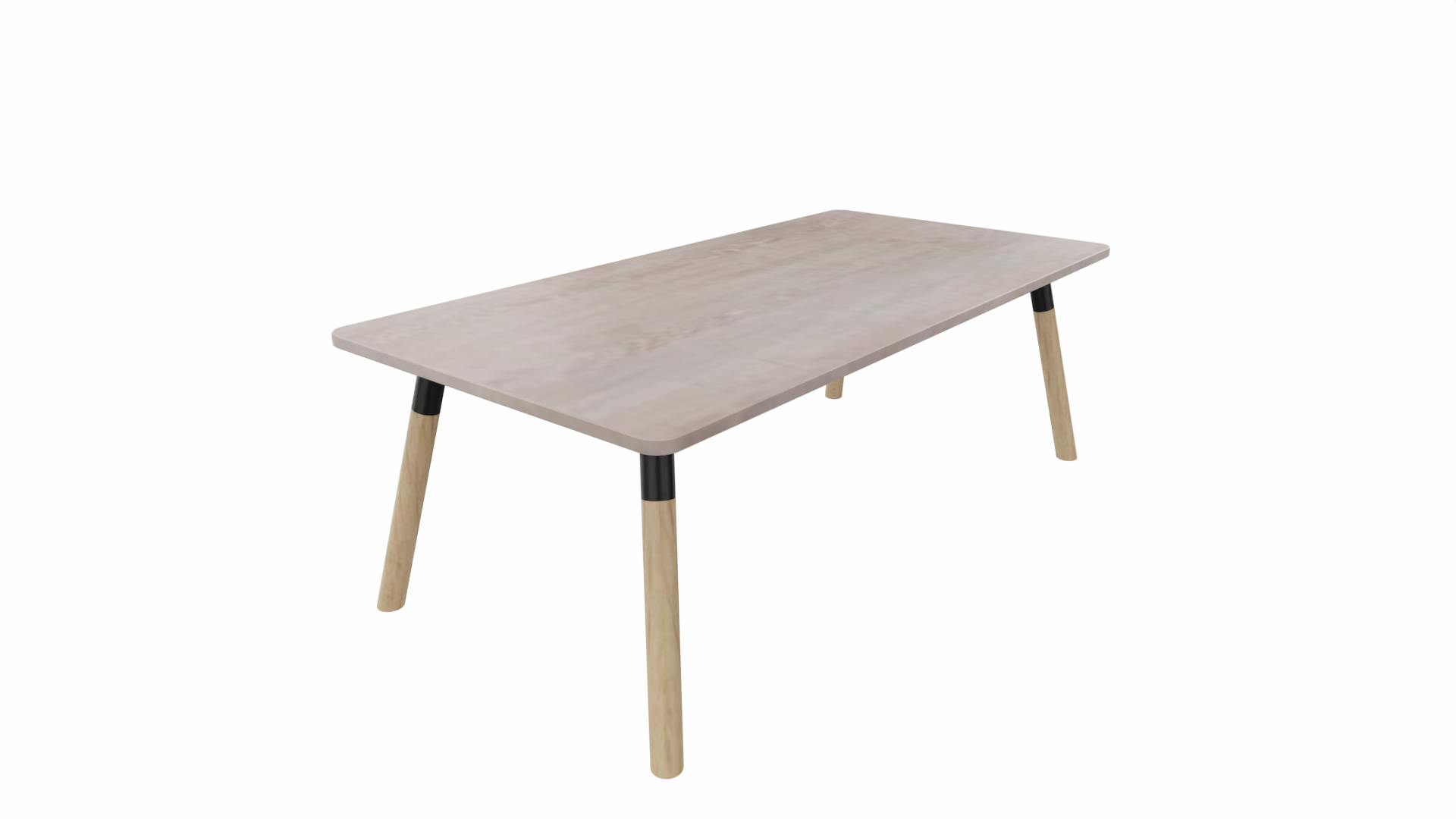 Bijzettafel vierkant/recht 8211 - 120 x 60 cm. - Zwart - Eiken Robson - Beuken naturel afbeelding