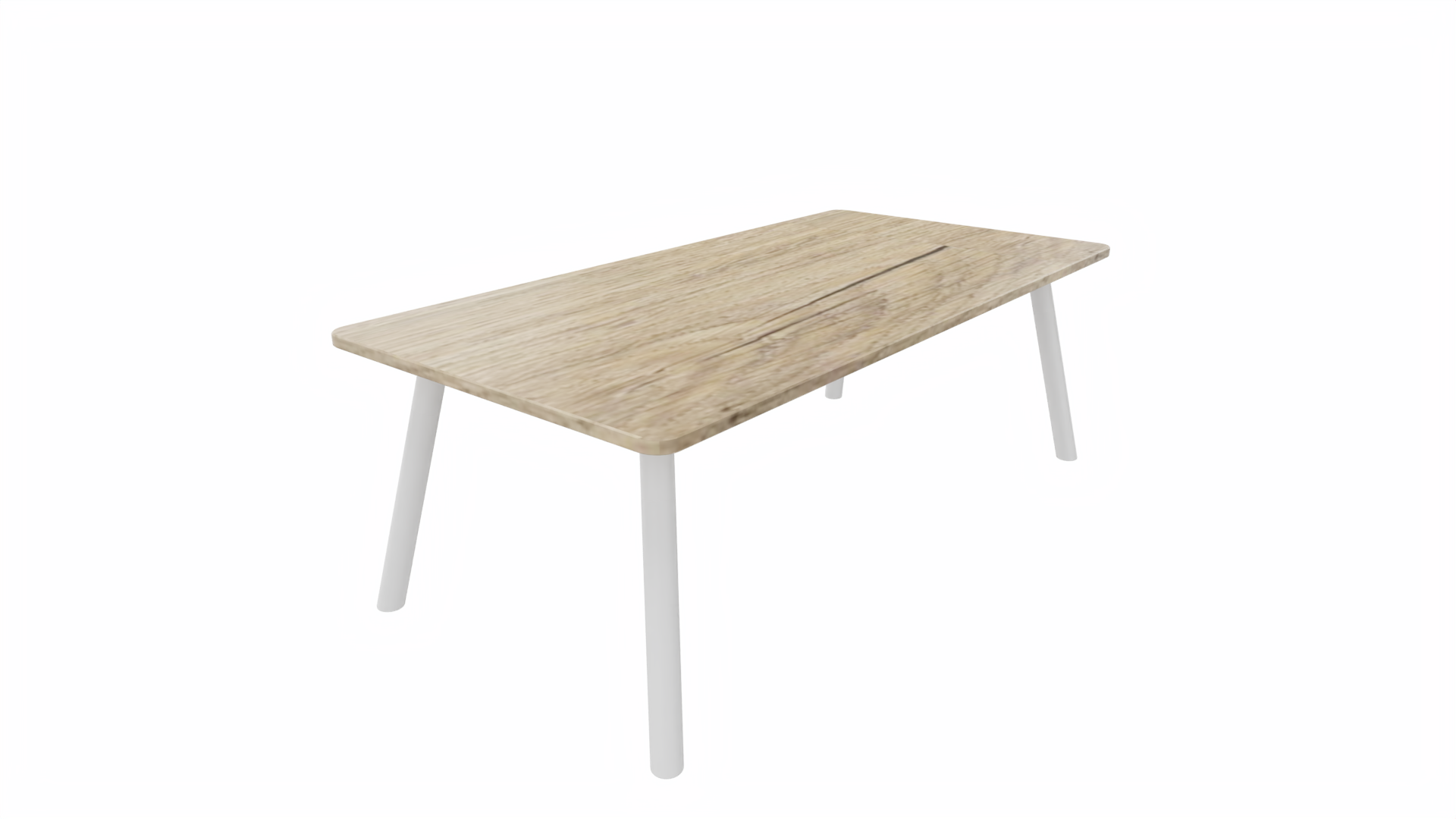 Bijzettafel vierkant/recht 8211 - 120 x 60 cm. - Wit - Eiken YT49a - Wit afbeelding