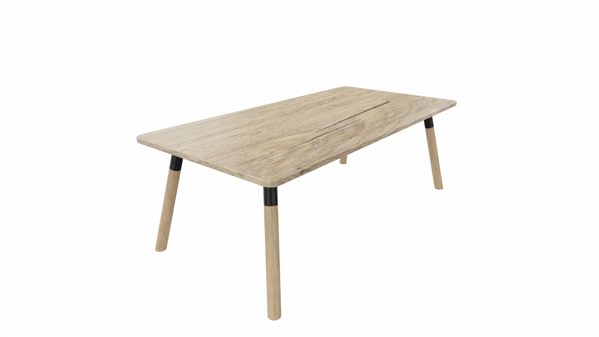 Bijzettafel vierkant/recht 8211 - 120 x 60 cm. - Zwart - Eiken YT49a - Beuken naturel afbeelding