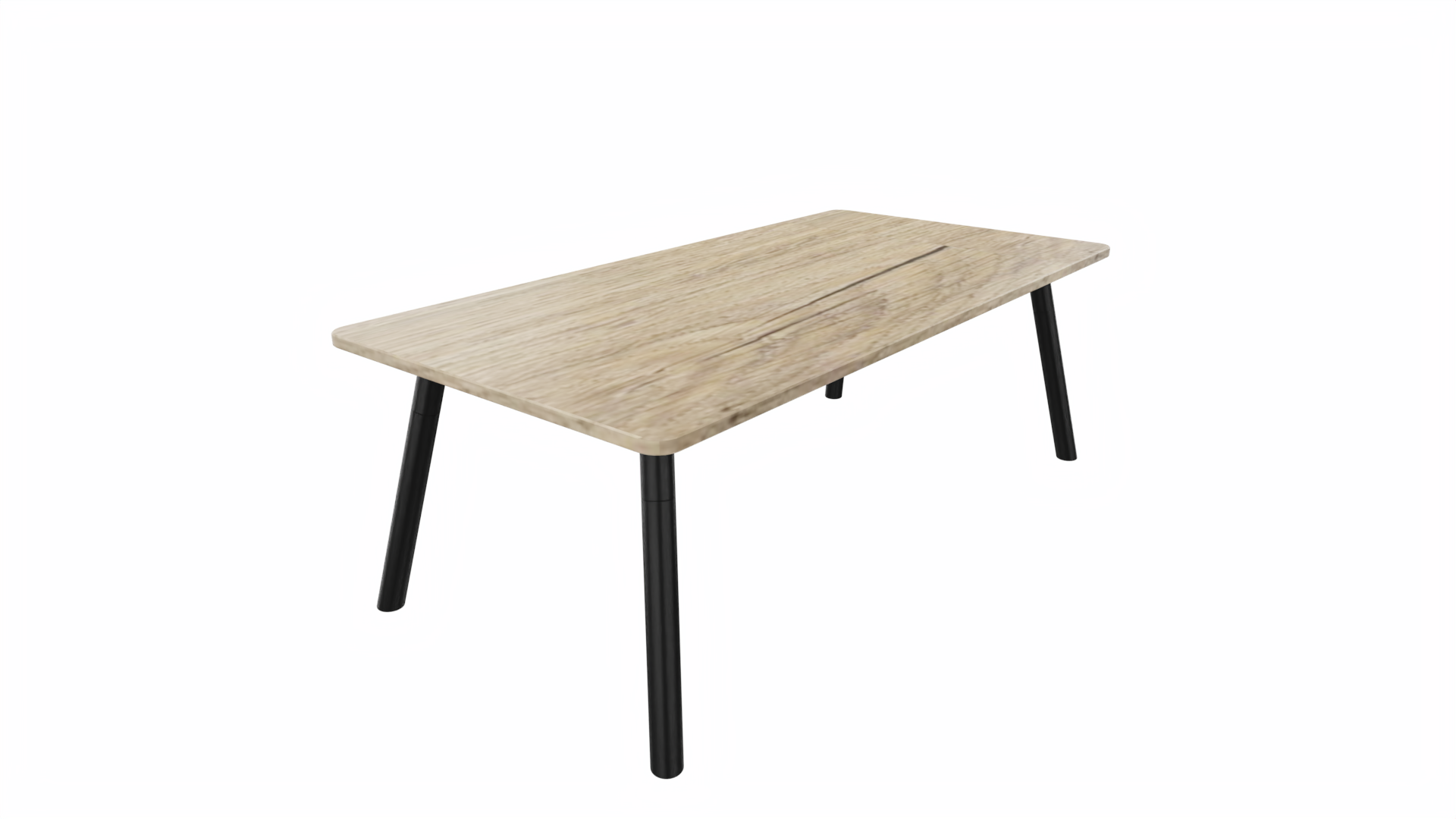 Bijzettafel vierkant/recht 8211 - 120 x 60 cm. - Zwart - Eiken YT49a - Zwart afbeelding