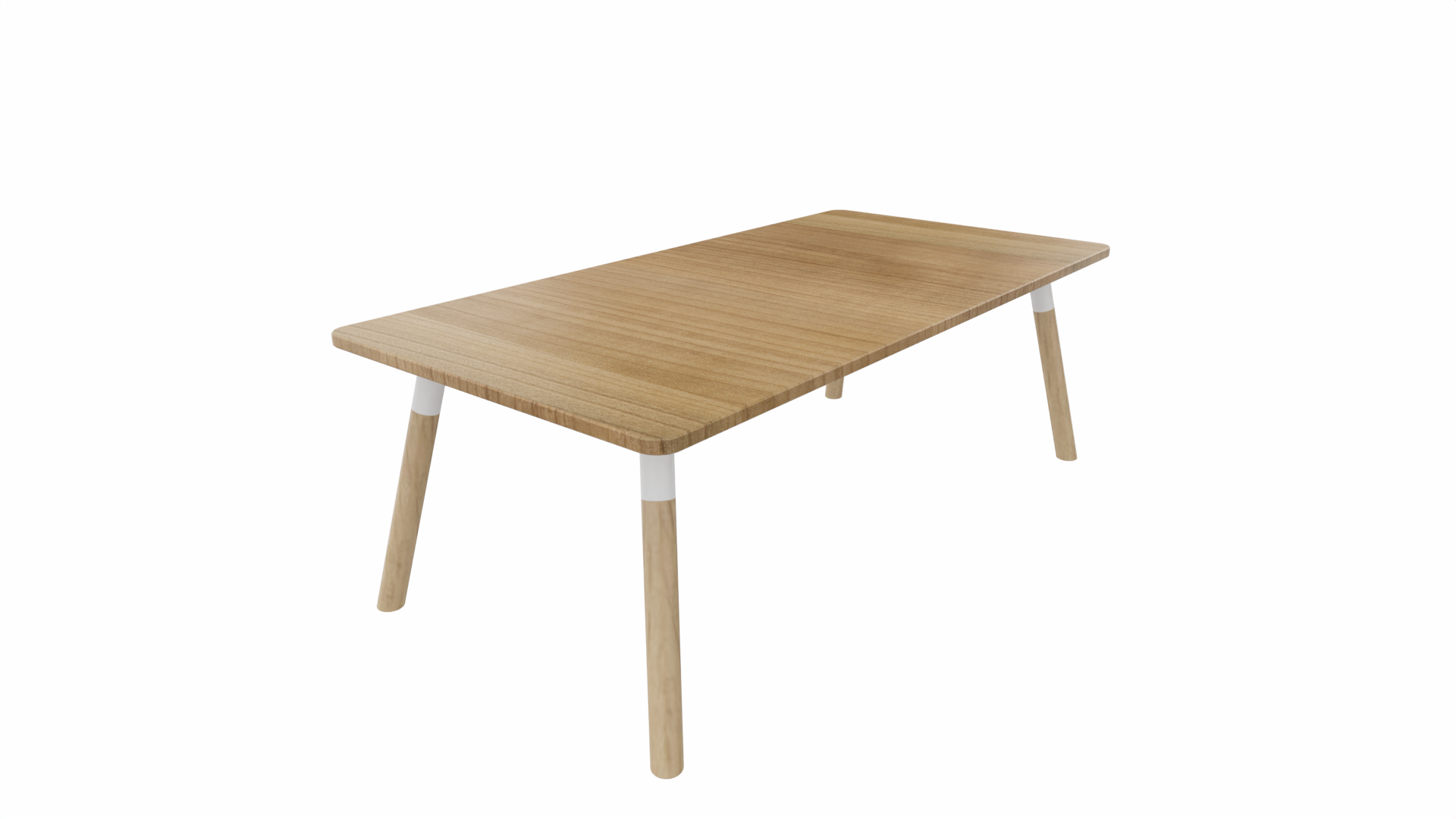 Bijzettafel vierkant/recht 8211 - 120 x 60 cm. - Wit - Toscaans noten - Beuken naturel afbeelding