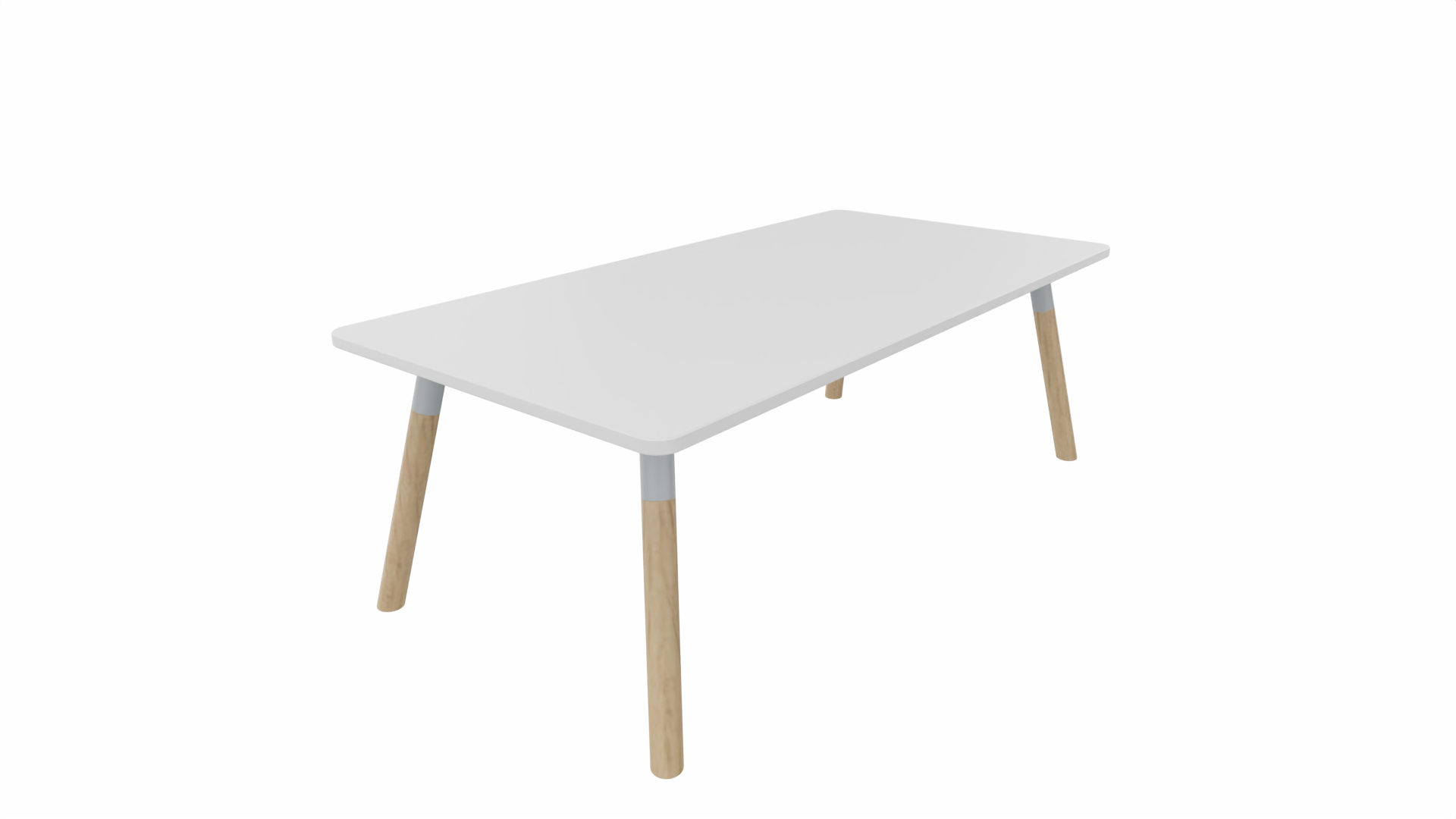 Bijzettafel vierkant/recht 8211 - 120 x 60 cm. - Alu - Wit - Beuken naturel afbeelding