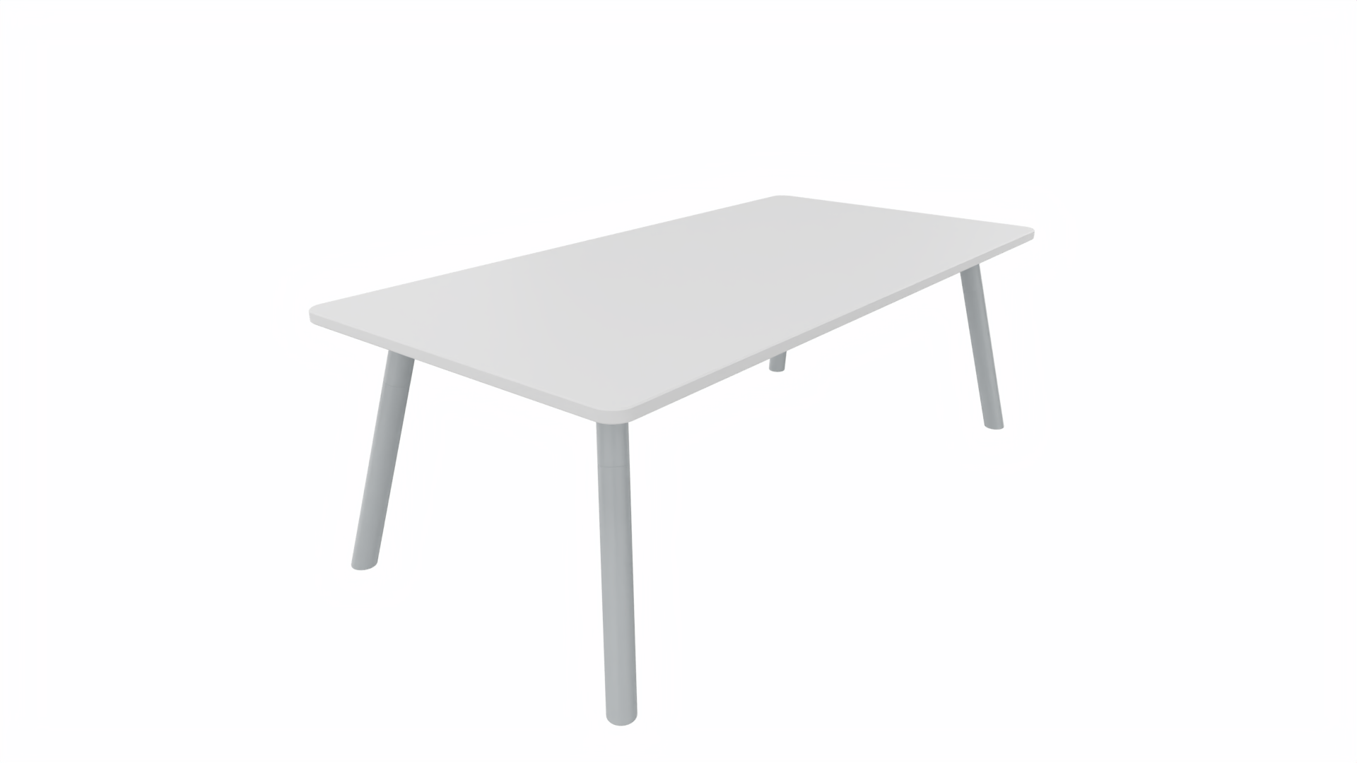 Bijzettafel vierkant/recht 8211 - 120 x 60 cm. - Alu - Wit - Aluminium afbeelding