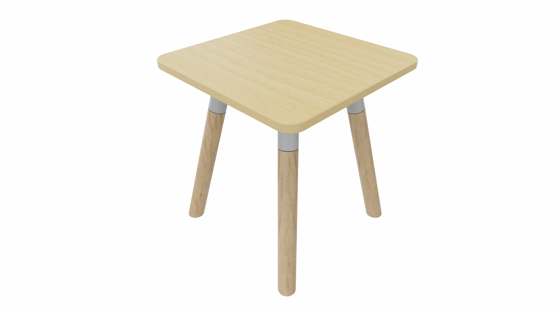 Bijzettafel vierkant/recht 7911 - 38 x 38 cm. - Alu - Beuken - Beuken naturel afbeelding