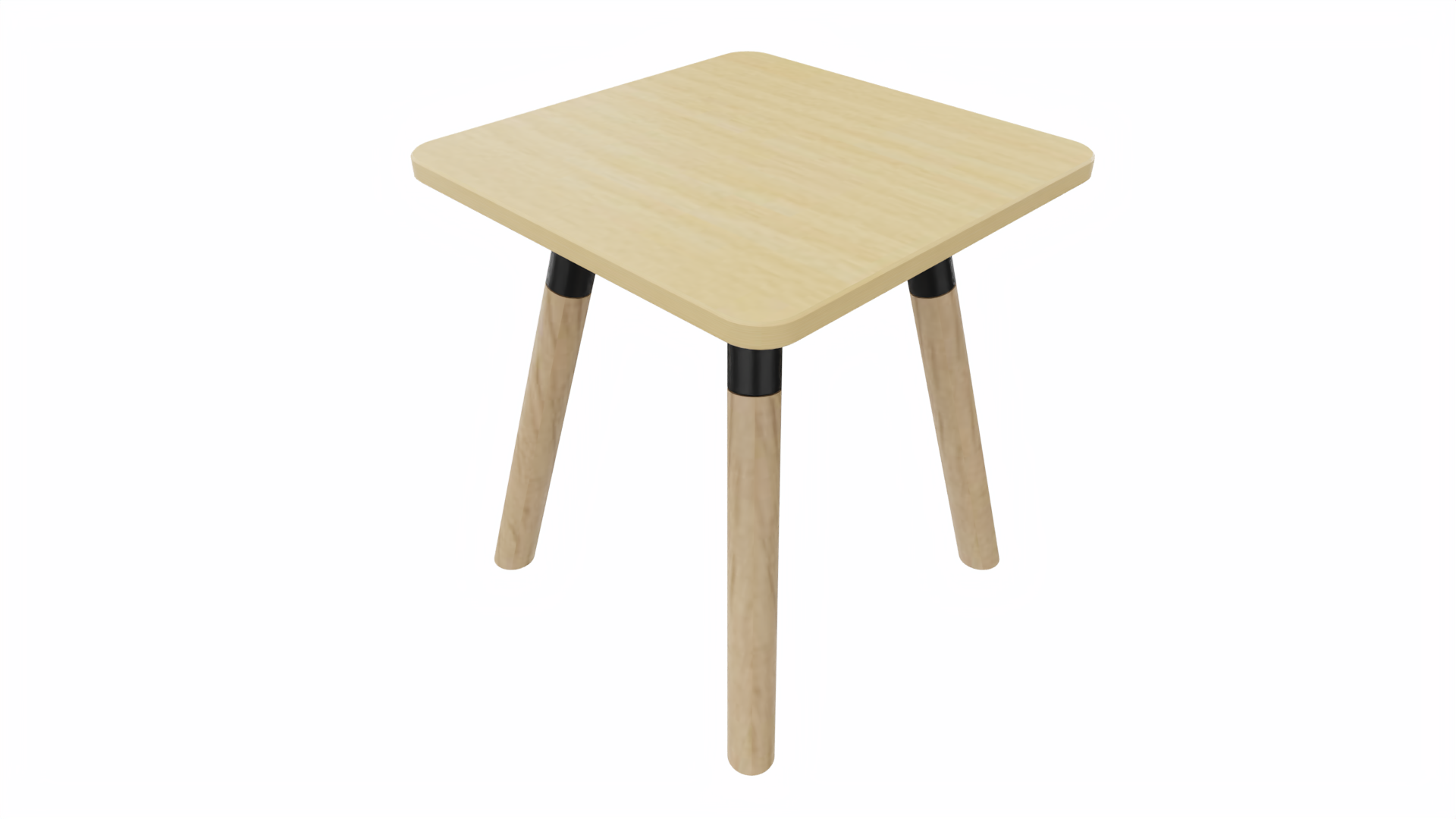 Bijzettafel vierkant/recht 7911 - 38 x 38 cm. - Zwart - Beuken - Beuken naturel afbeelding