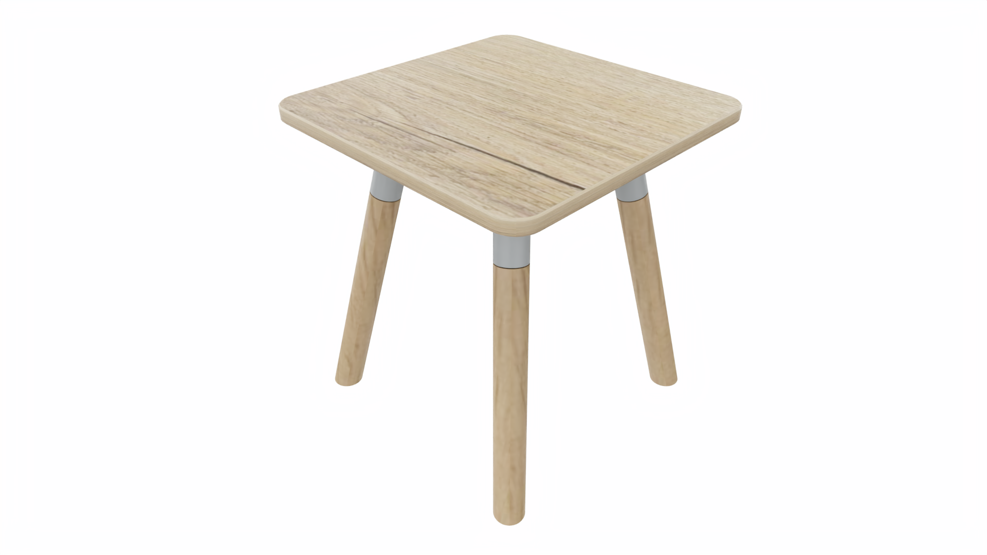 Bijzettafel vierkant/recht 7911 - 38 x 38 cm. - Alu - Eiken YT49a - Beuken naturel afbeelding