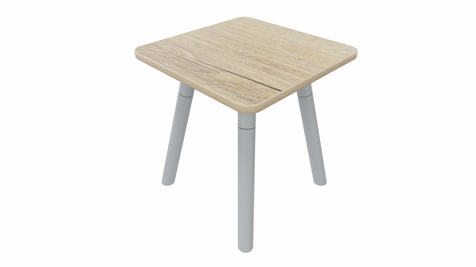 Bijzettafel vierkant/recht 7911 - 38 x 38 cm. - Alu - Eiken YT49a - Aluminium afbeelding