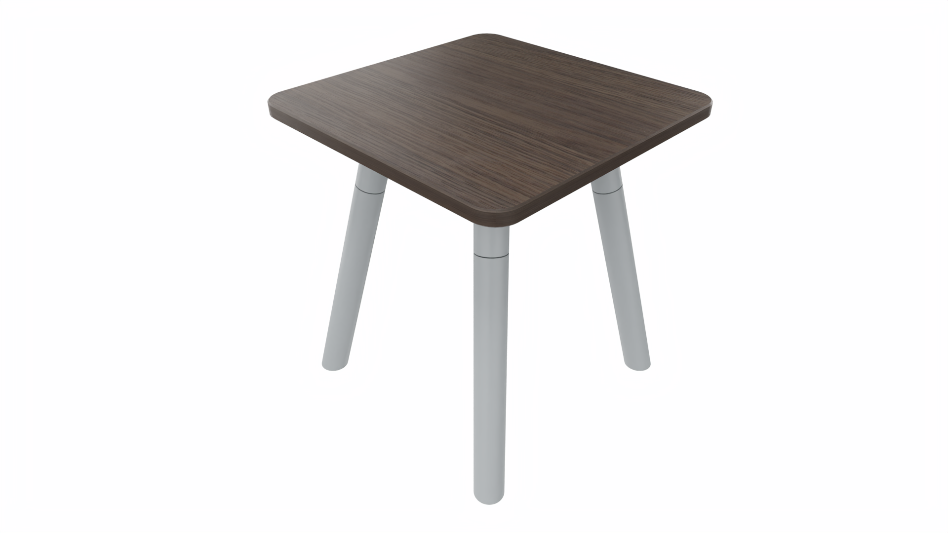 Bijzettafel vierkant/recht 7911 - 38 x 38 cm. - Alu - Eiken donker - Aluminium afbeelding