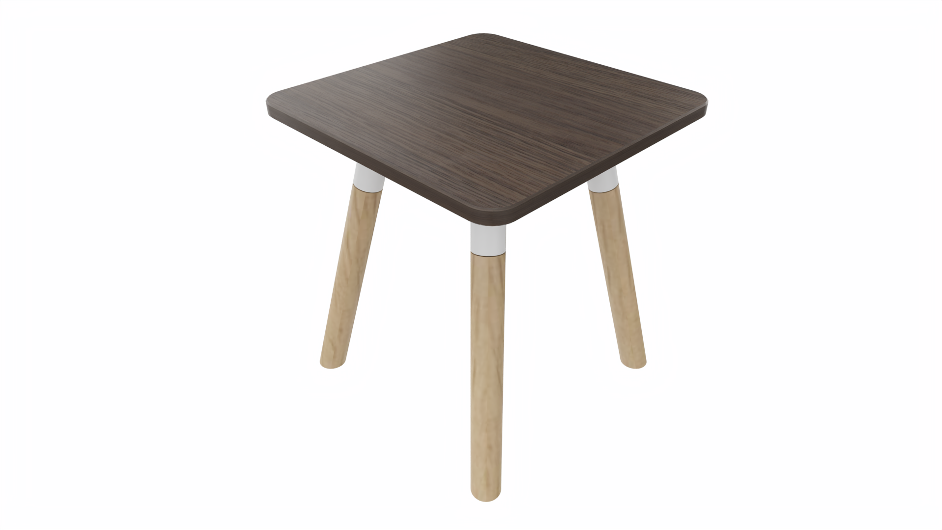 Bijzettafel vierkant/recht 7911 - 38 x 38 cm. - Wit - Eiken donker - Beuken naturel afbeelding