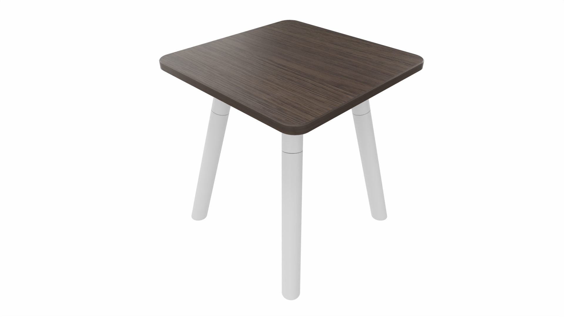 Bijzettafel vierkant/recht 7911 - 38 x 38 cm. - Wit - Eiken donker - Wit afbeelding
