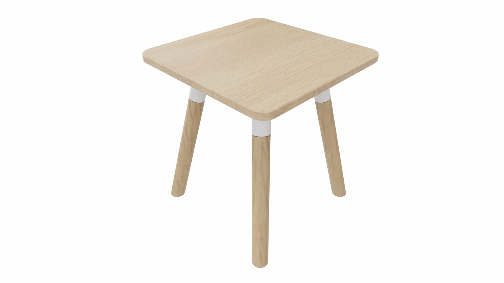 Bijzettafel vierkant/recht 7911 - 38 x 38 cm. - Wit - Eiken licht - Beuken naturel afbeelding