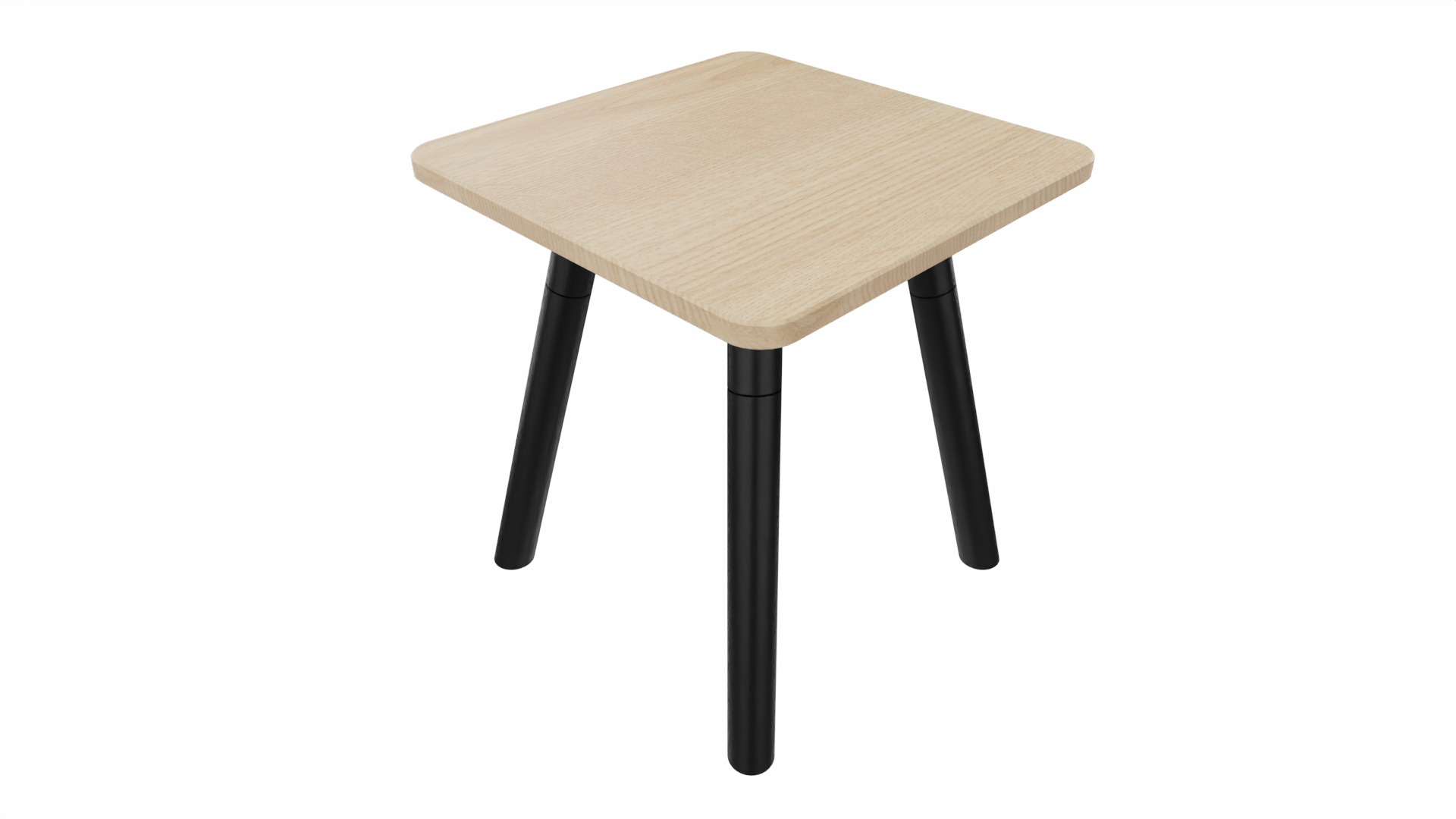 Bijzettafel vierkant/recht 7911 - 38 x 38 cm. - Zwart - Eiken licht - Zwart afbeelding