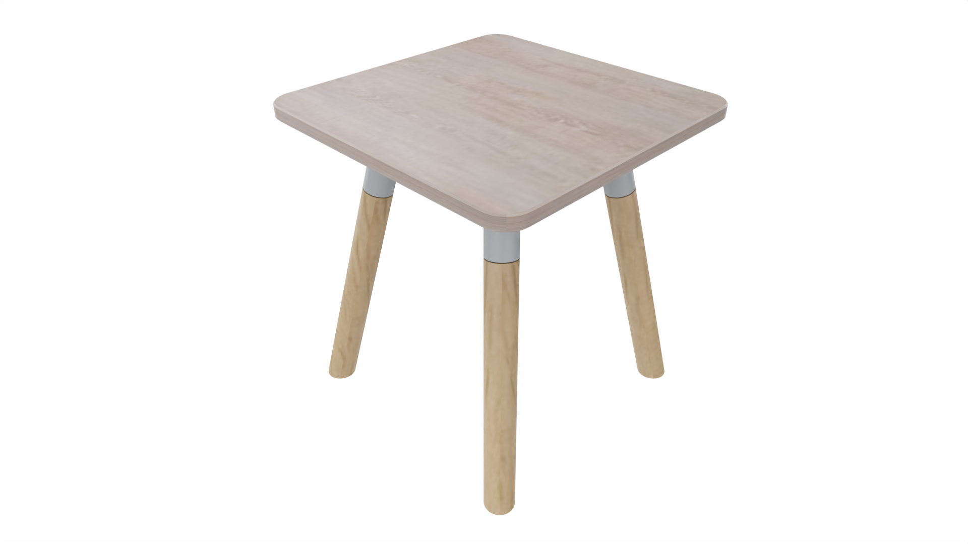 Bijzettafel vierkant/recht 7911 - 38 x 38 cm. - Alu - Eiken Robson - Beuken naturel afbeelding