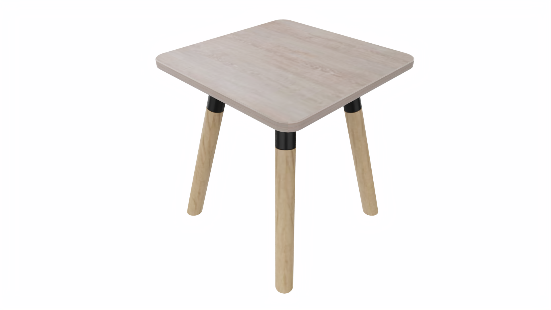 Bijzettafel vierkant/recht 7911 - 38 x 38 cm. - Zwart - Eiken Robson - Beuken naturel afbeelding