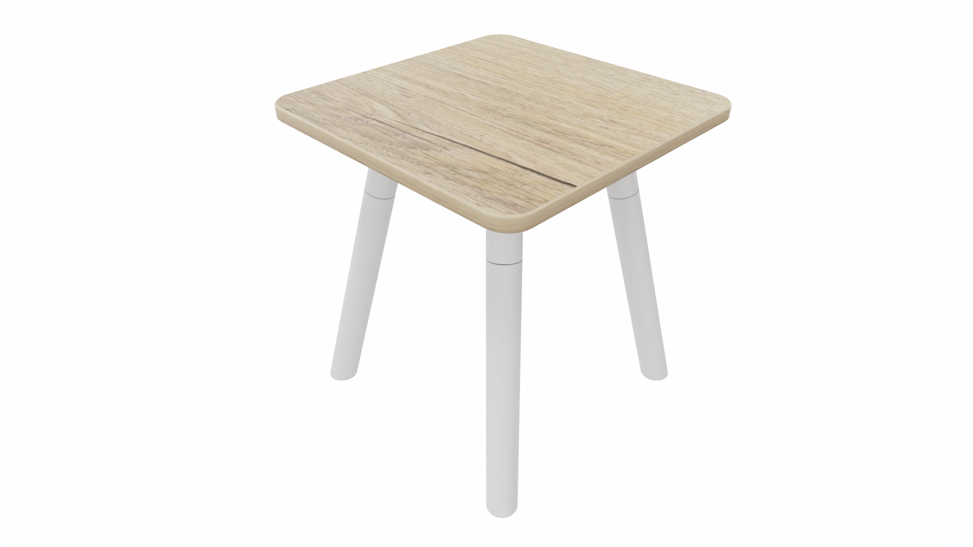 Bijzettafel vierkant/recht 7911 - 38 x 38 cm. - Wit - Eiken YT49a - Wit afbeelding