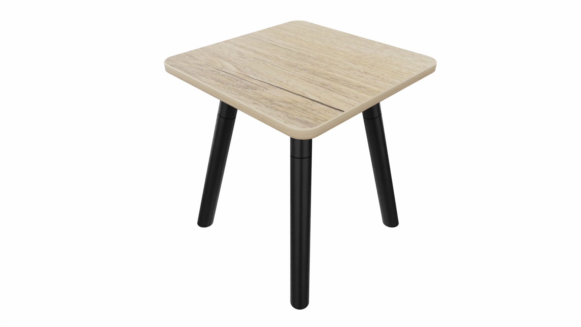 Bijzettafel vierkant/recht 7911 - 38 x 38 cm. - Zwart - Eiken YT49a - Zwart afbeelding