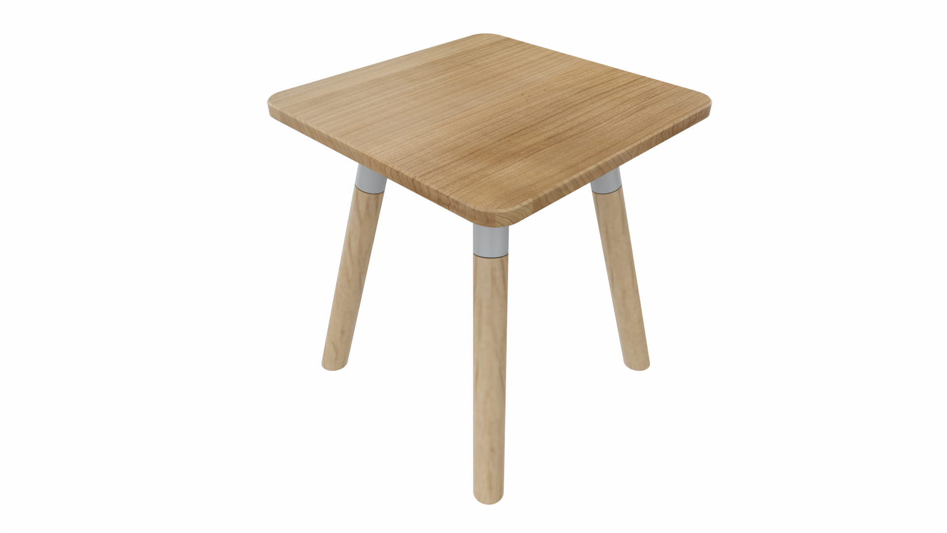 Bijzettafel vierkant/recht 7911 - 38 x 38 cm. - Alu - Toscaans noten - Beuken naturel afbeelding