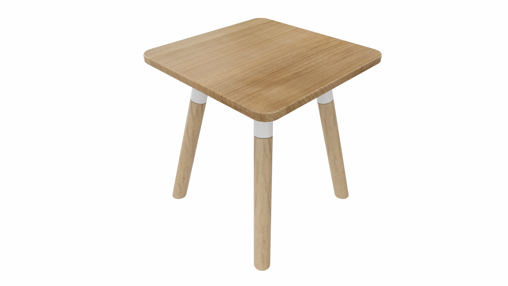 Bijzettafel vierkant/recht 7911 - 38 x 38 cm. - Wit - Toscaans noten - Beuken naturel afbeelding