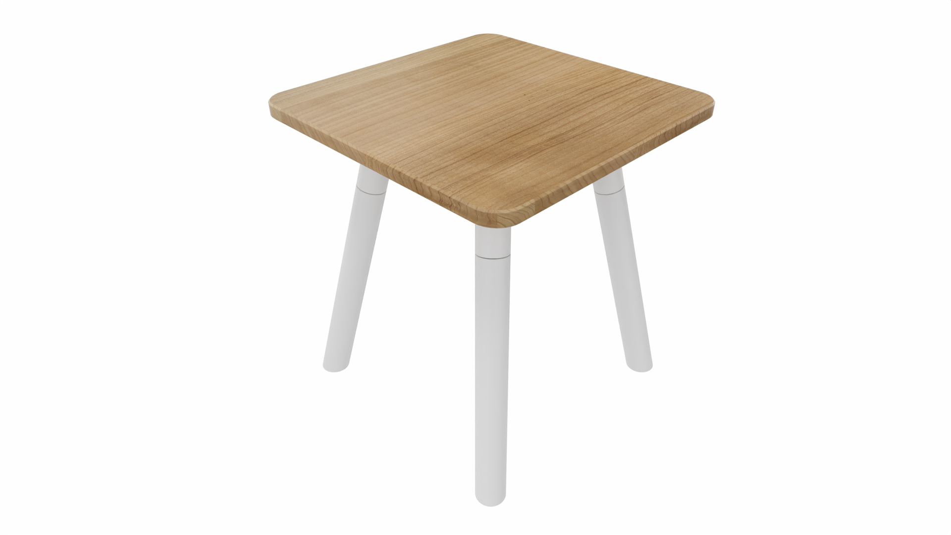 Bijzettafel vierkant/recht 7911 - 38 x 38 cm. - Wit - Toscaans noten - Wit afbeelding