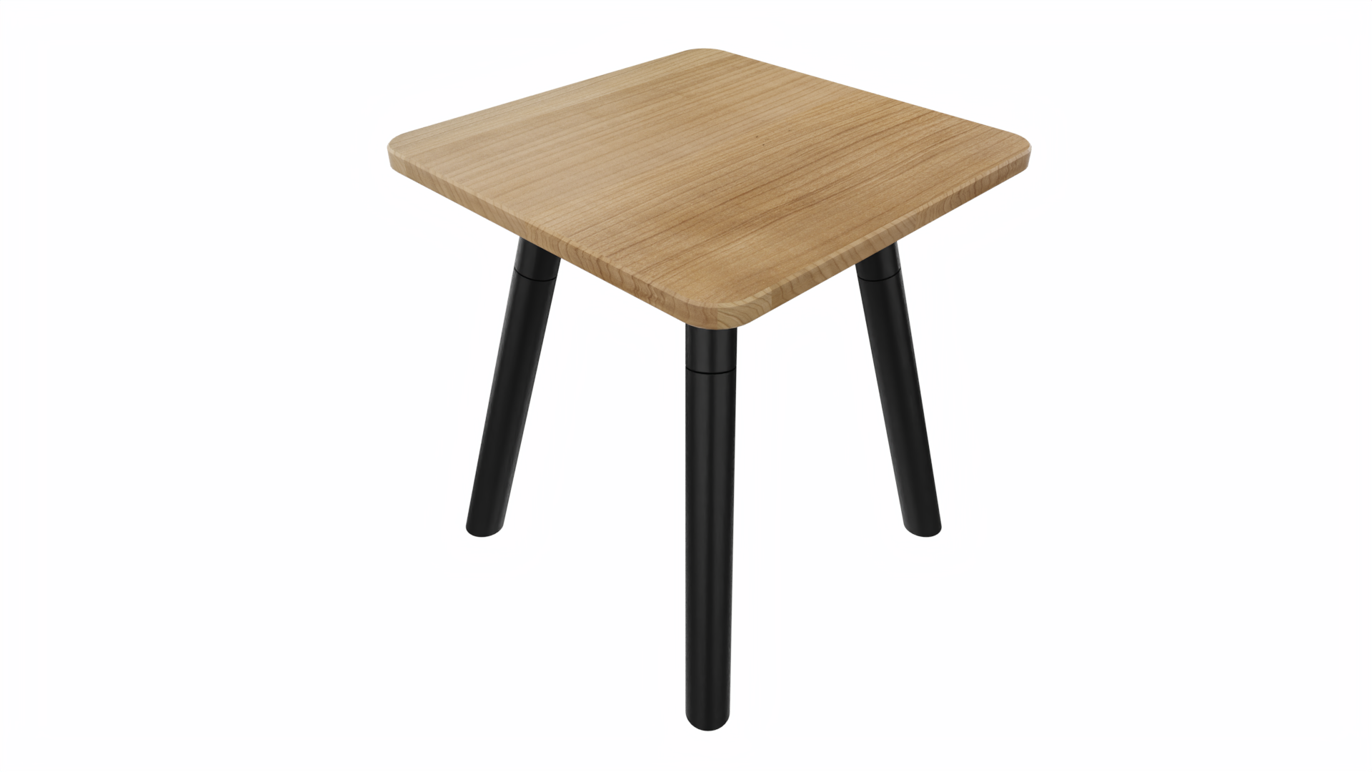 Bijzettafel vierkant/recht 7911 - 38 x 38 cm. - Zwart - Toscaans noten - Zwart afbeelding