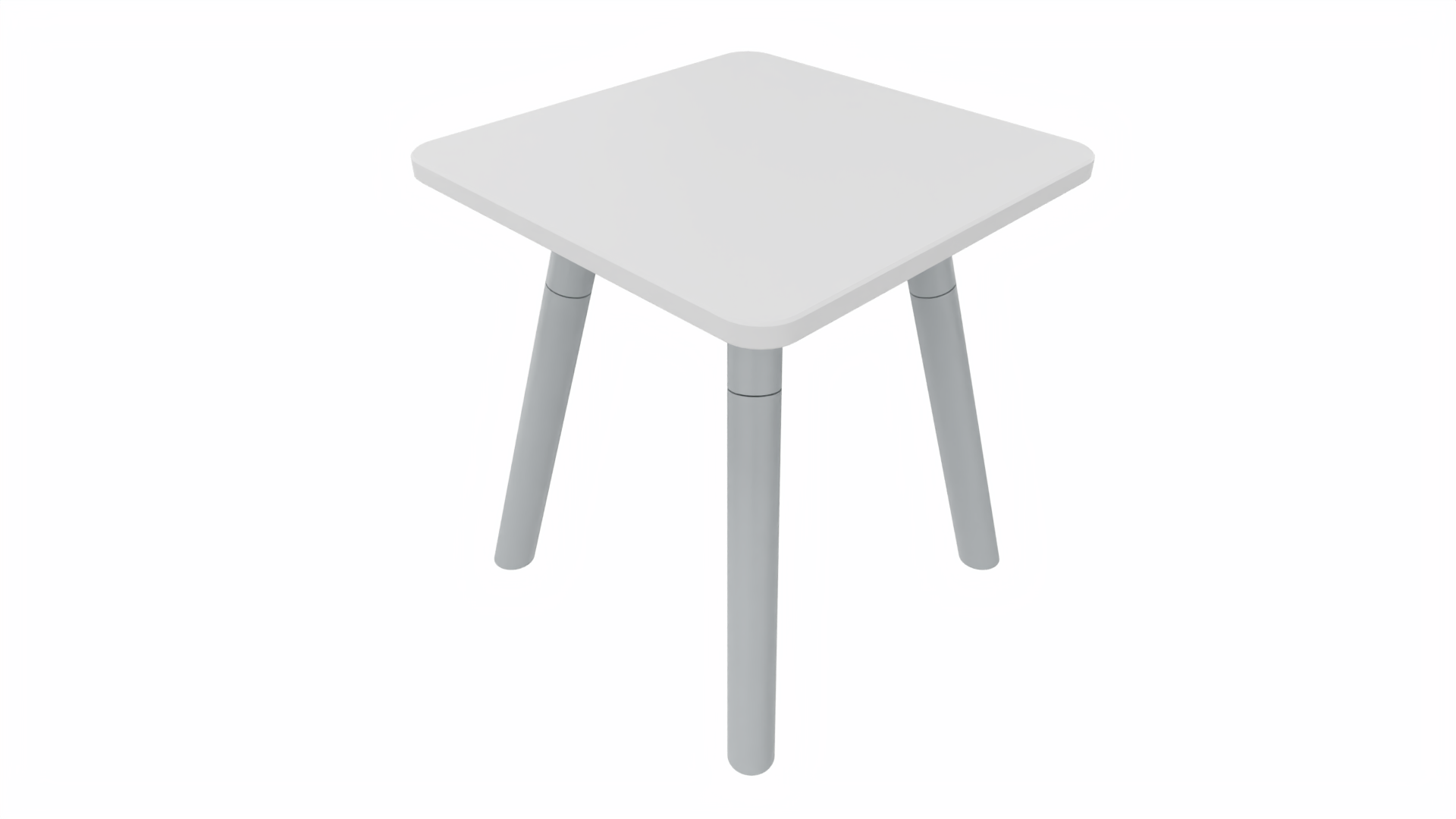 Bijzettafel vierkant/recht 7911 - 38 x 38 cm. - Alu - Wit - Aluminium afbeelding