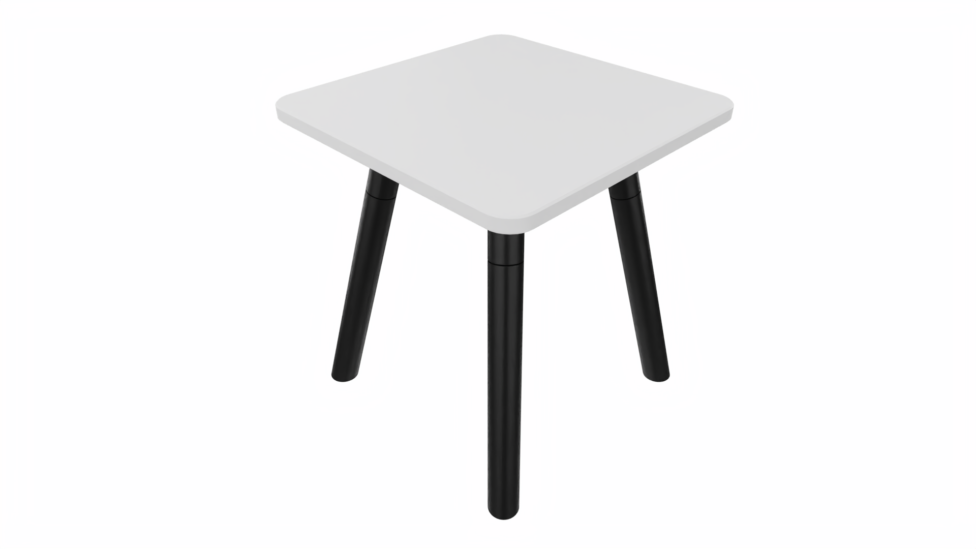 Bijzettafel vierkant/recht 7911 - 38 x 38 cm. - Zwart - Wit - Zwart afbeelding
