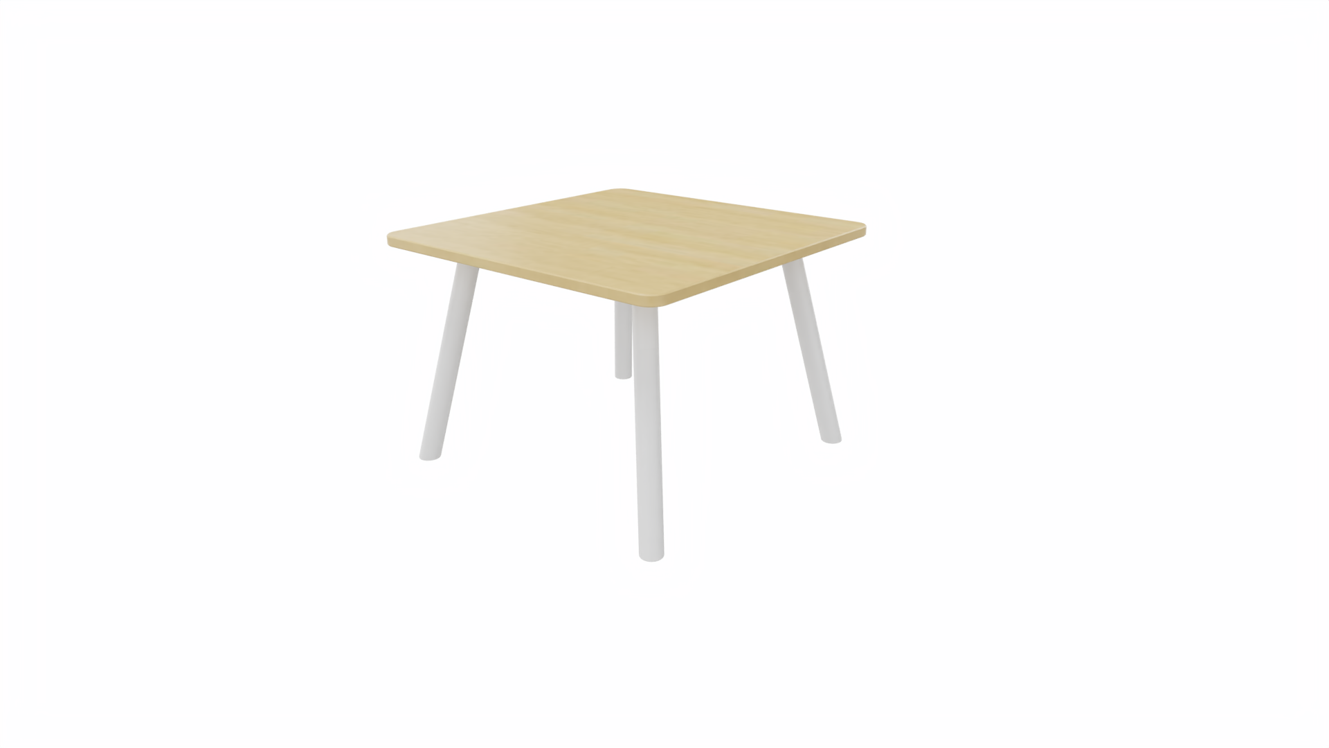 Bijzettafel vierkant/recht 8011 - 60 x 60 cm. - Wit - Beuken - Wit afbeelding