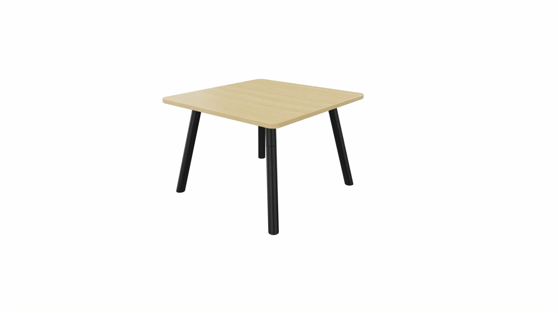 Bijzettafel vierkant/recht 8011 - 60 x 60 cm. - Zwart - Beuken - Zwart afbeelding
