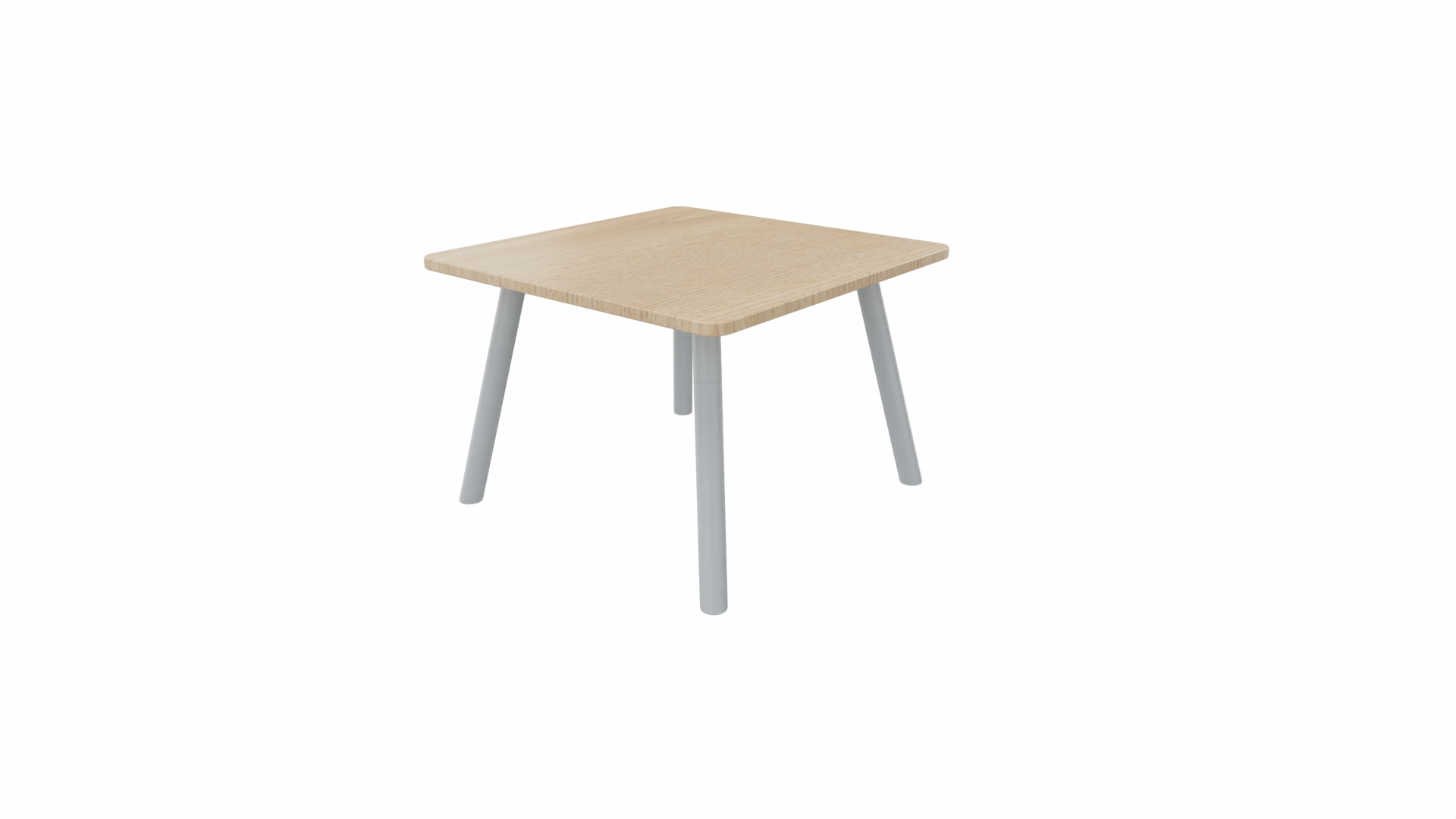 Bijzettafel vierkant/recht 8011 - 60 x 60 cm. - Alu - Eiken licht - Aluminium afbeelding
