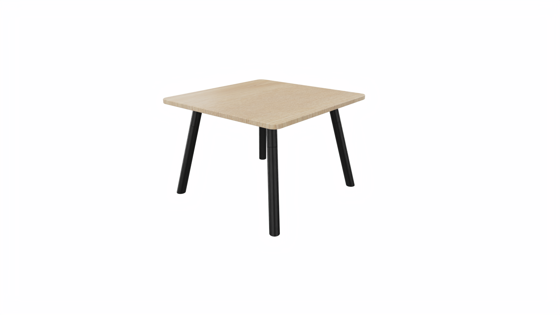Bijzettafel vierkant/recht 8011 - 60 x 60 cm. - Zwart - Eiken licht - Zwart afbeelding