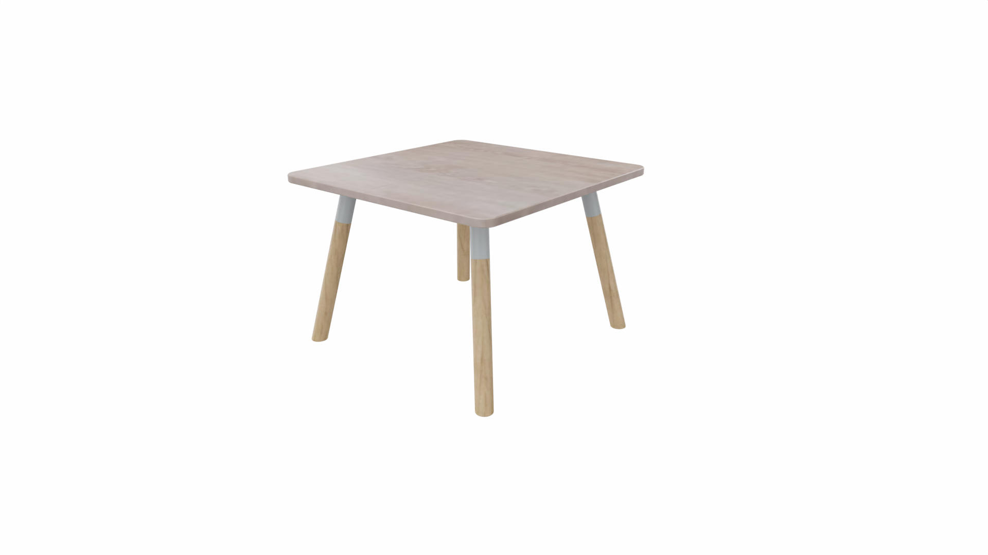 Bijzettafel vierkant/recht 8011 - 60 x 60 cm. - Alu - Eiken Robson - Beuken naturel afbeelding