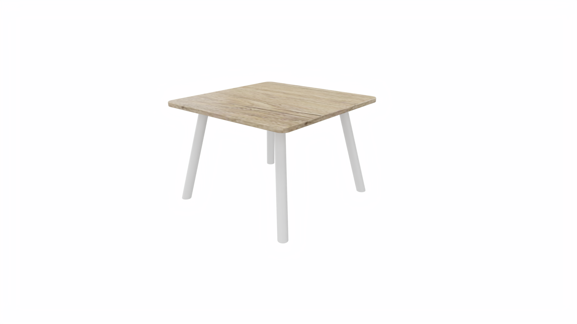 Bijzettafel vierkant/recht 8011 - 60 x 60 cm. - Wit - Eiken YT49a - Wit afbeelding