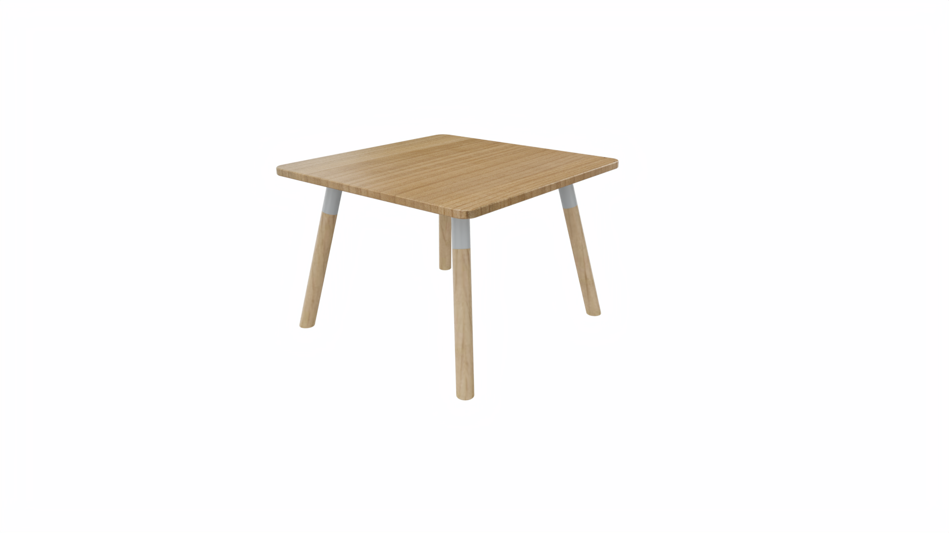 Bijzettafel vierkant/recht 8011 - 60 x 60 cm. - Alu - Toscaans noten - Beuken naturel afbeelding