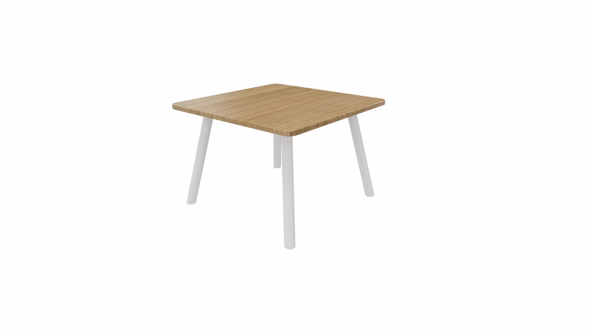 Bijzettafel vierkant/recht 8011 - 60 x 60 cm. - Wit - Toscaans noten - Wit afbeelding