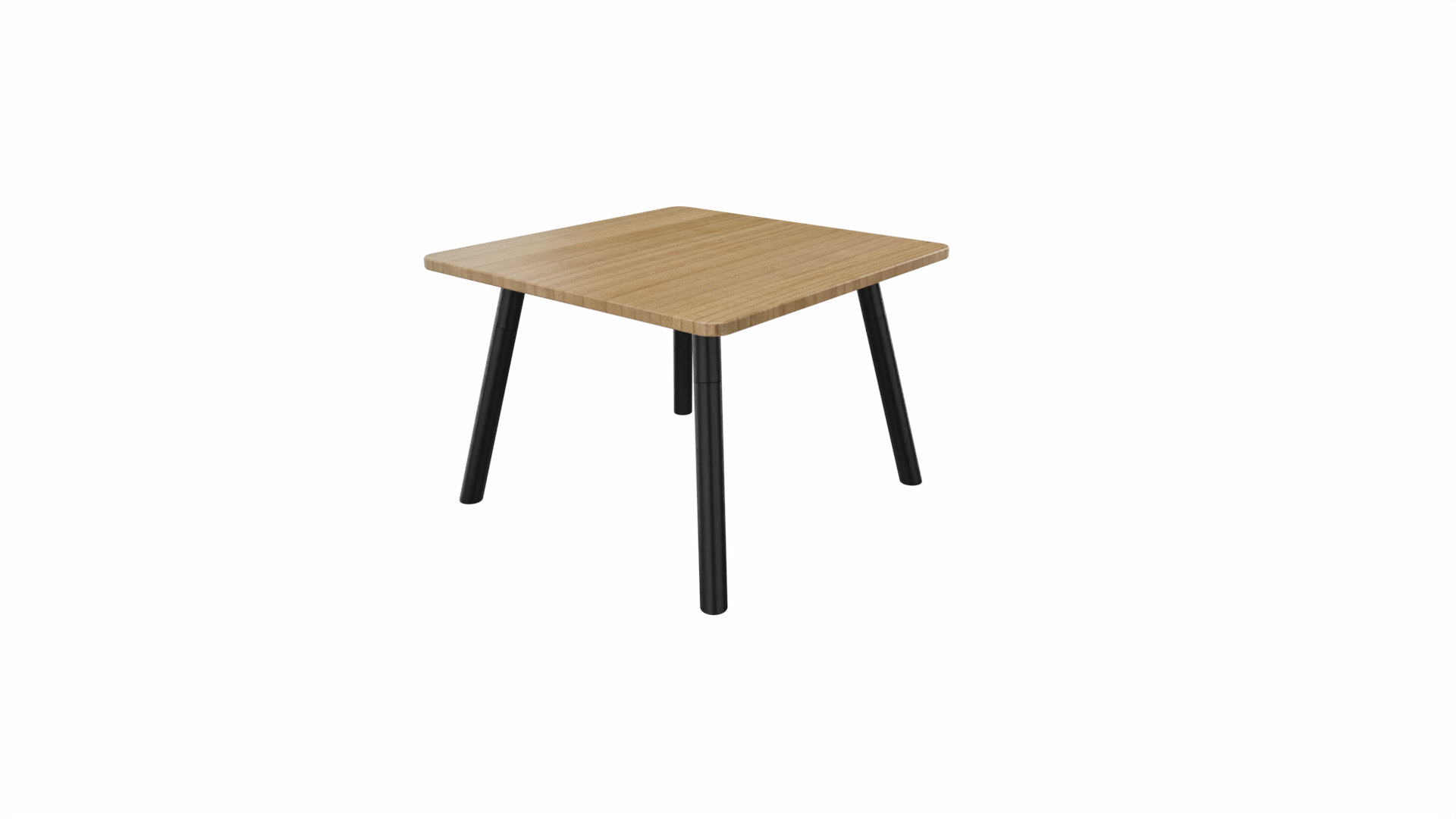 Bijzettafel vierkant/recht 8011 - 60 x 60 cm. - Zwart - Toscaans noten - Zwart afbeelding