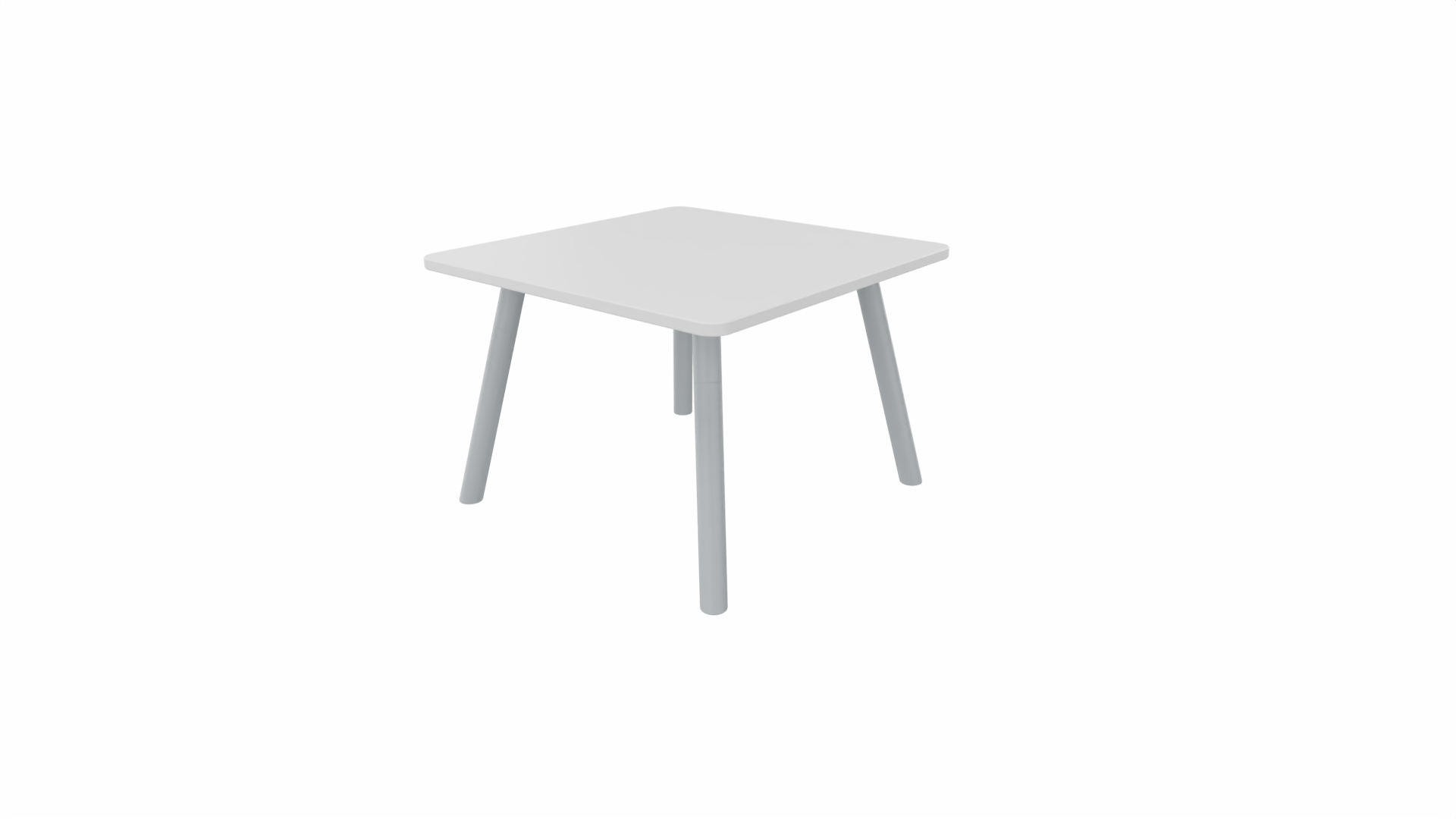 Bijzettafel vierkant/recht 8011 - 60 x 60 cm. - Alu - Wit - Aluminium afbeelding