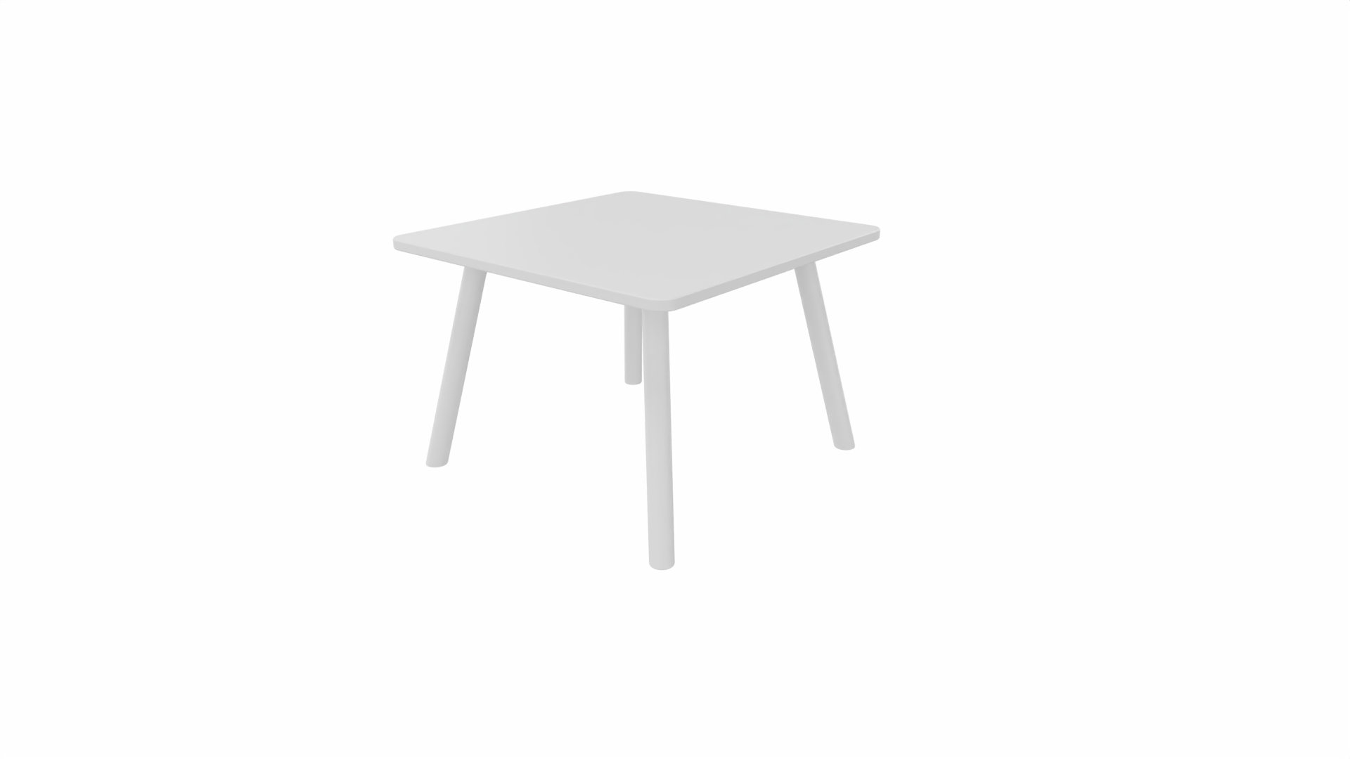 Bijzettafel vierkant/recht 8011 - 60 x 60 cm. - Wit - Wit - Wit afbeelding