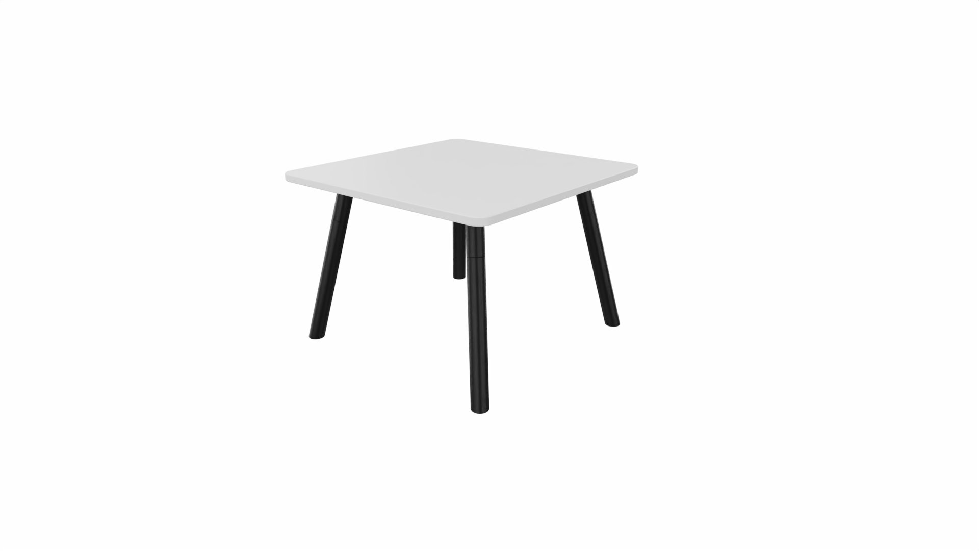 Bijzettafel vierkant/recht 8011 - 60 x 60 cm. - Zwart - Wit - Zwart afbeelding