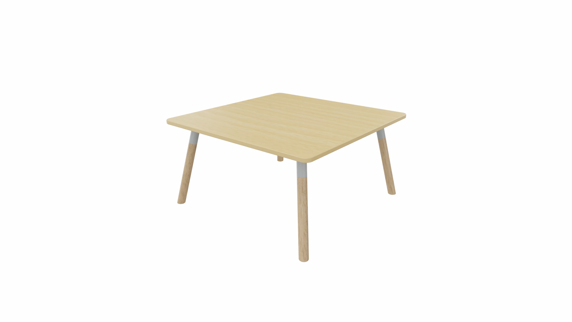 Bijzettafel vierkant/recht 8111 - 80 x 80 cm. - Alu - Beuken - Beuken naturel afbeelding