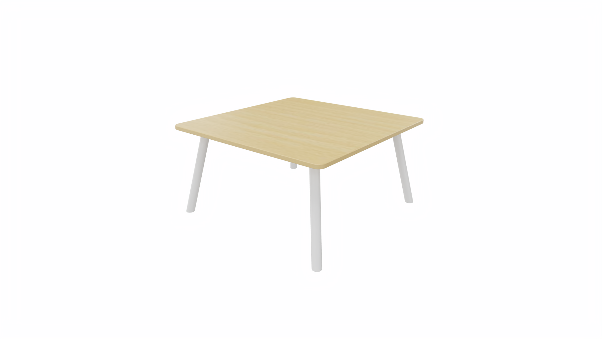 Bijzettafel vierkant/recht 8111 - 80 x 80 cm. - Wit - Beuken - Wit afbeelding