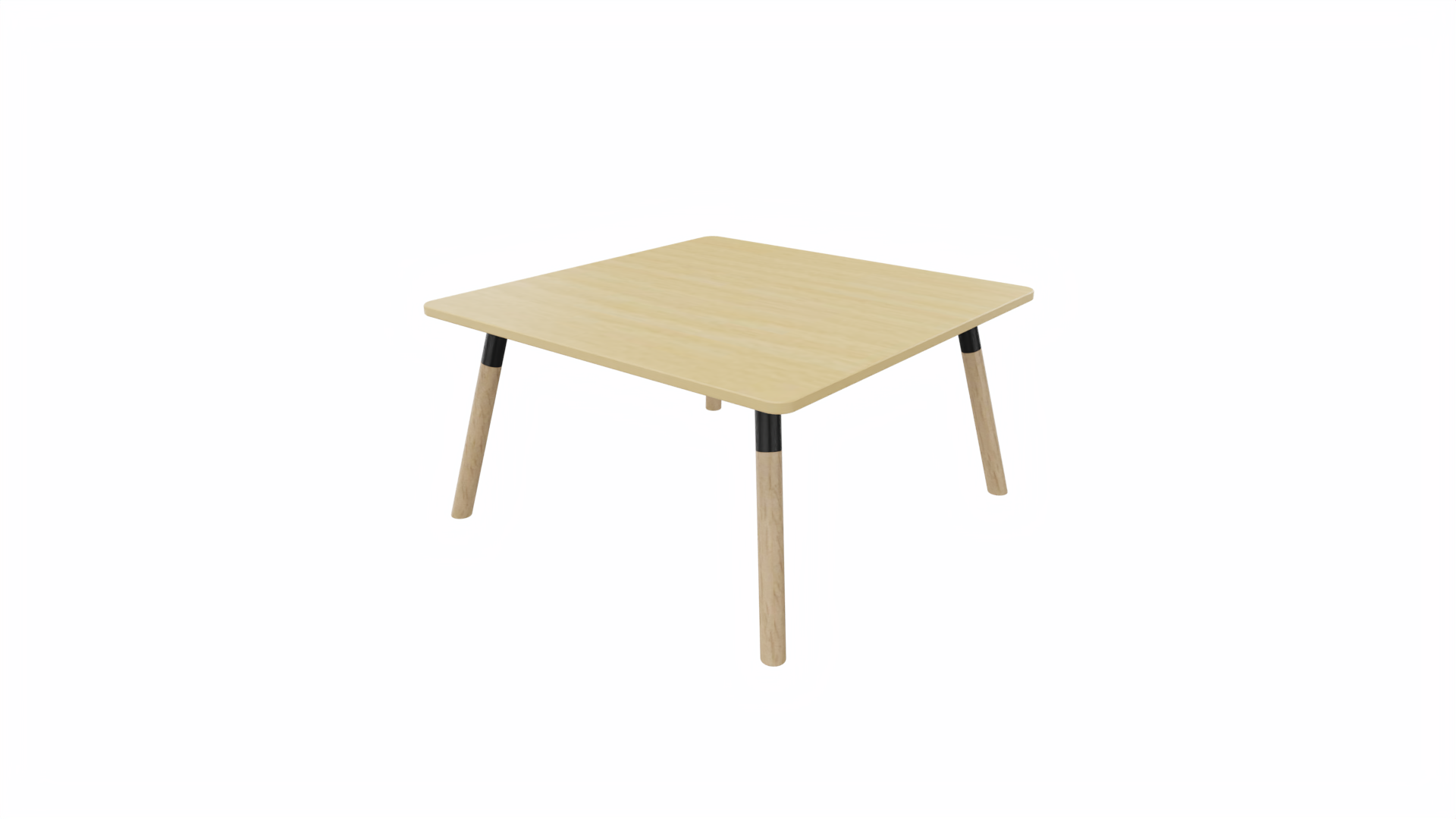 Bijzettafel vierkant/recht 8111 - 80 x 80 cm. - Zwart - Beuken - Beuken naturel afbeelding