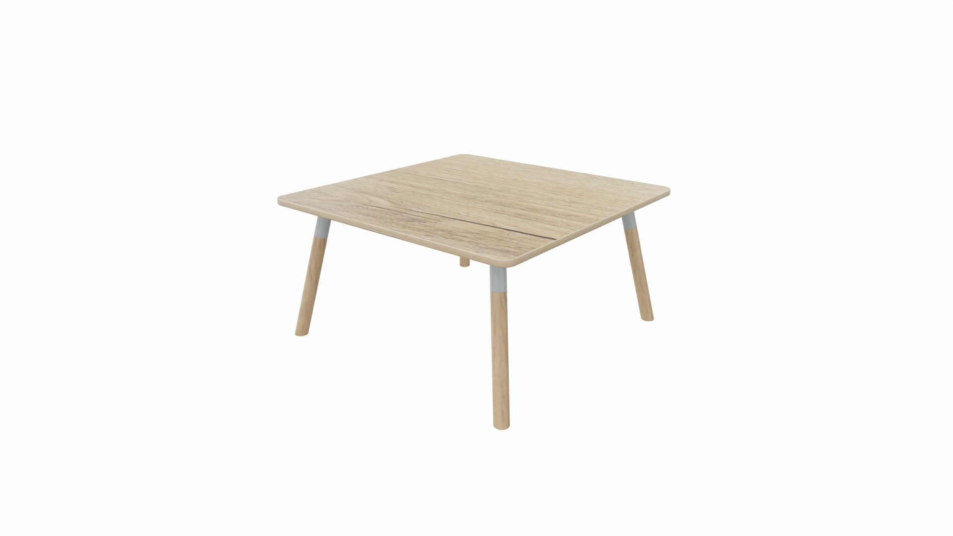 Bijzettafel vierkant/recht 8111 - 80 x 80 cm. - Alu - Eiken YT49a - Beuken naturel afbeelding